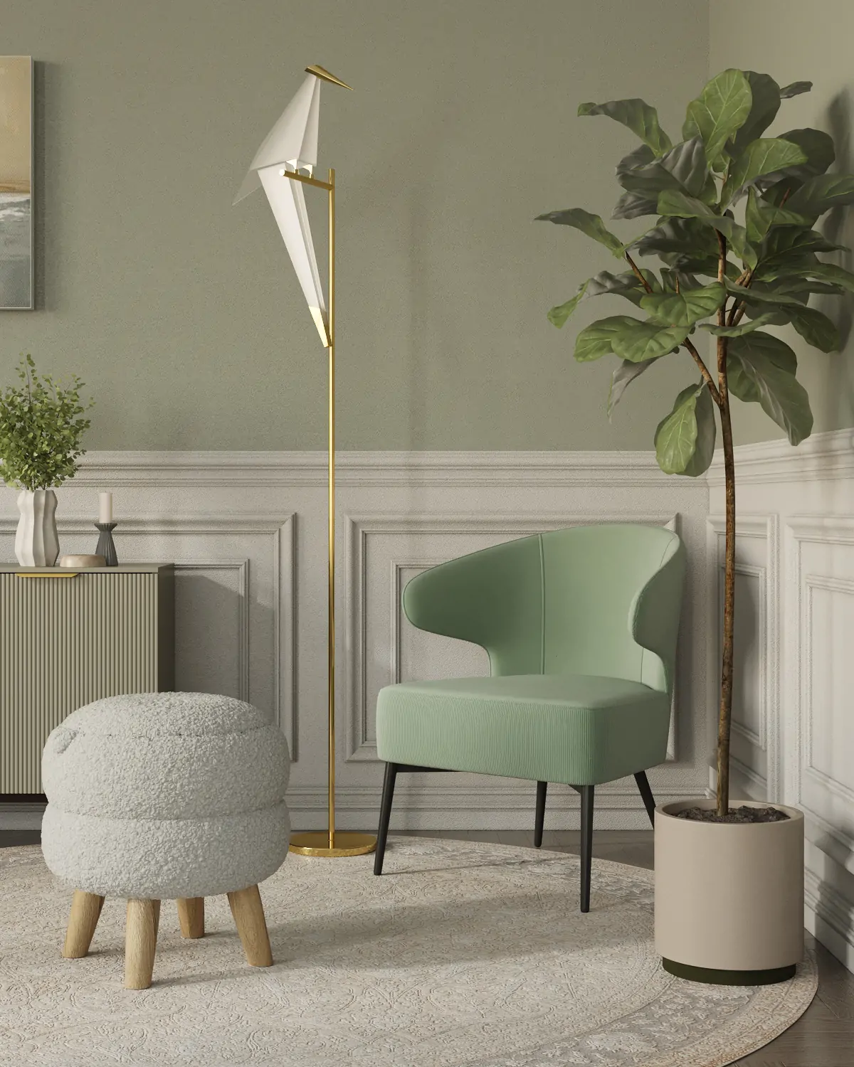 Светодиодный торшер с птичкой Moderli V3074-1FL origami Birds 1*LED*6W