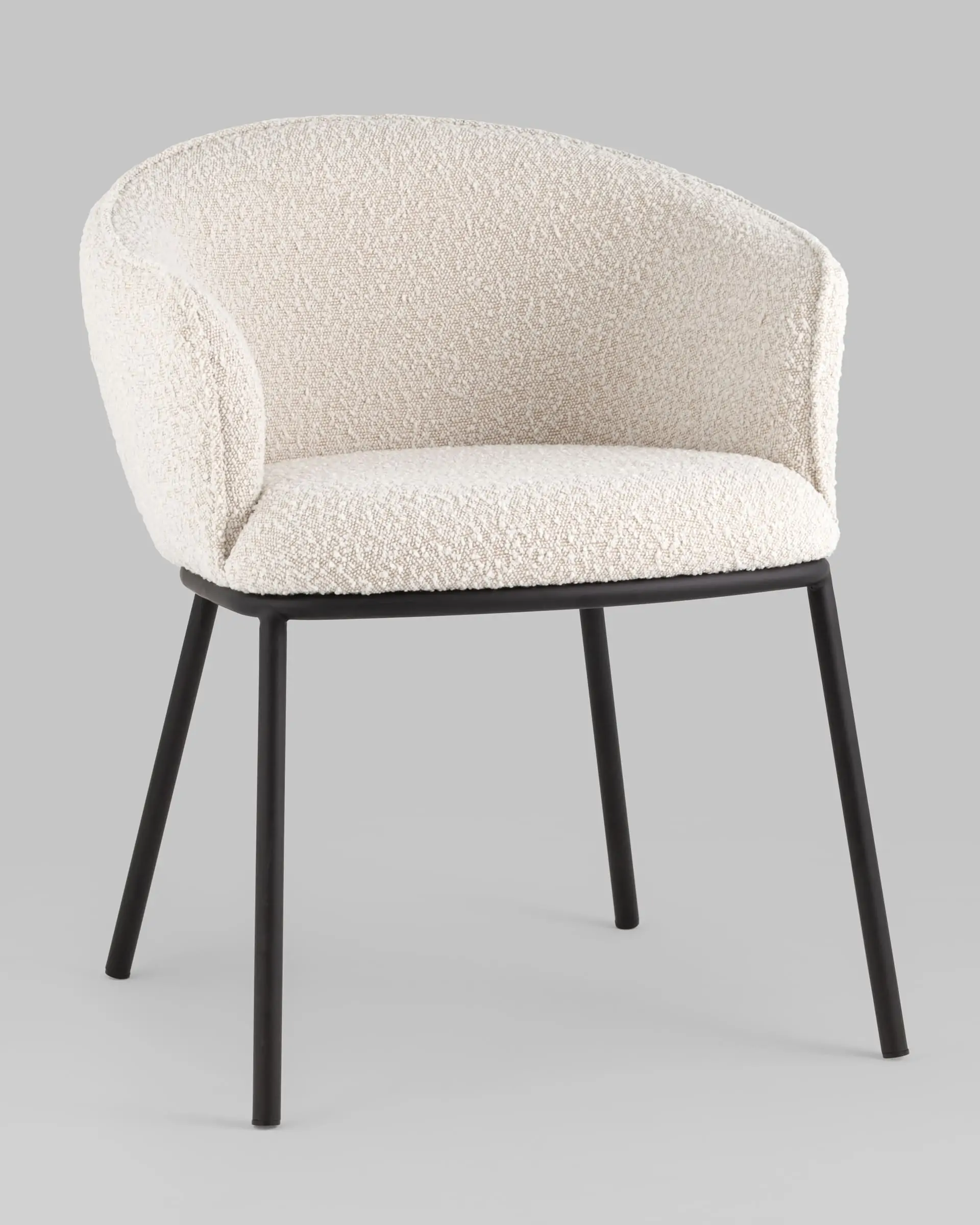 Стул Дон бежевый букле черные ножки