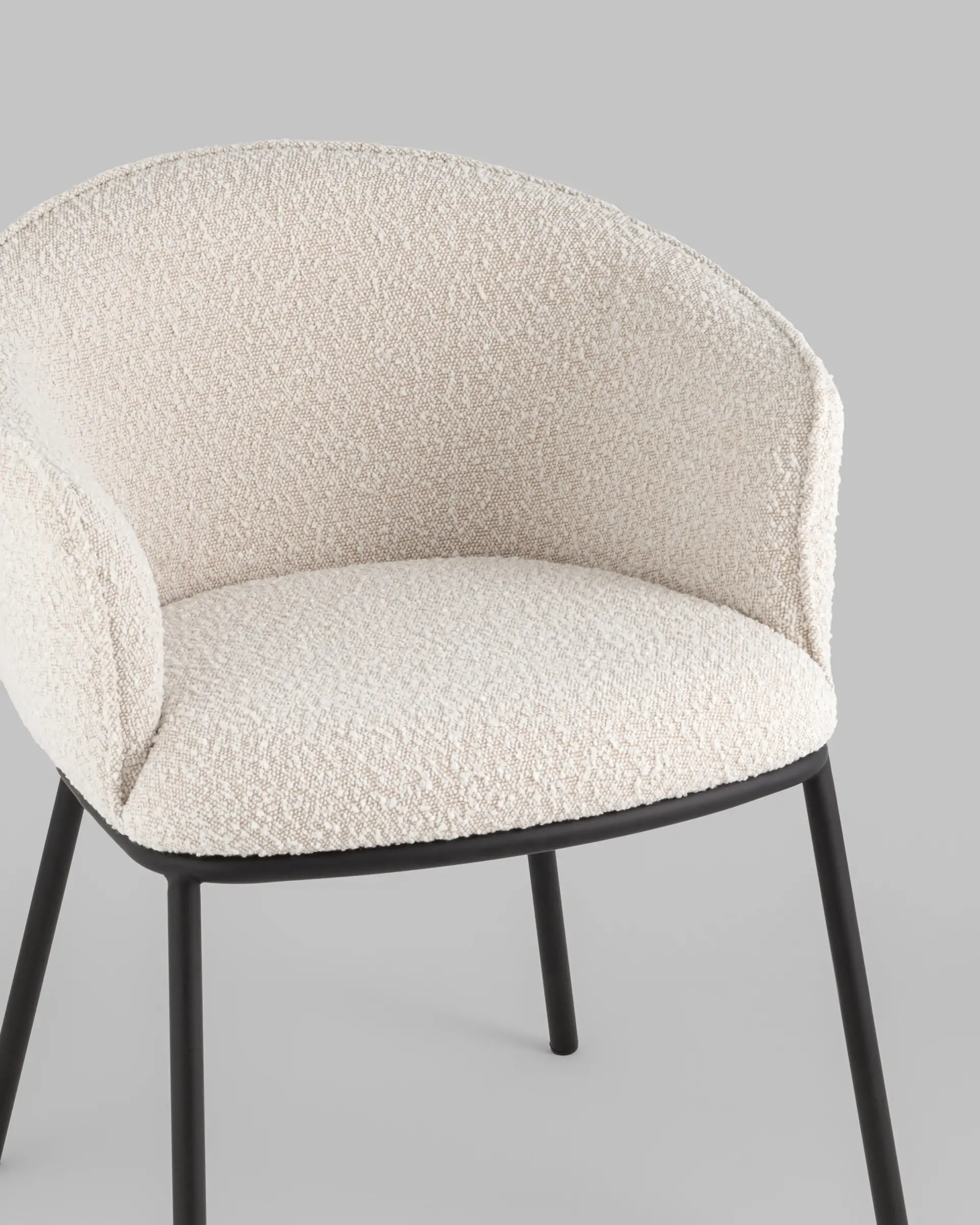 Стул Дон бежевый букле черные ножки