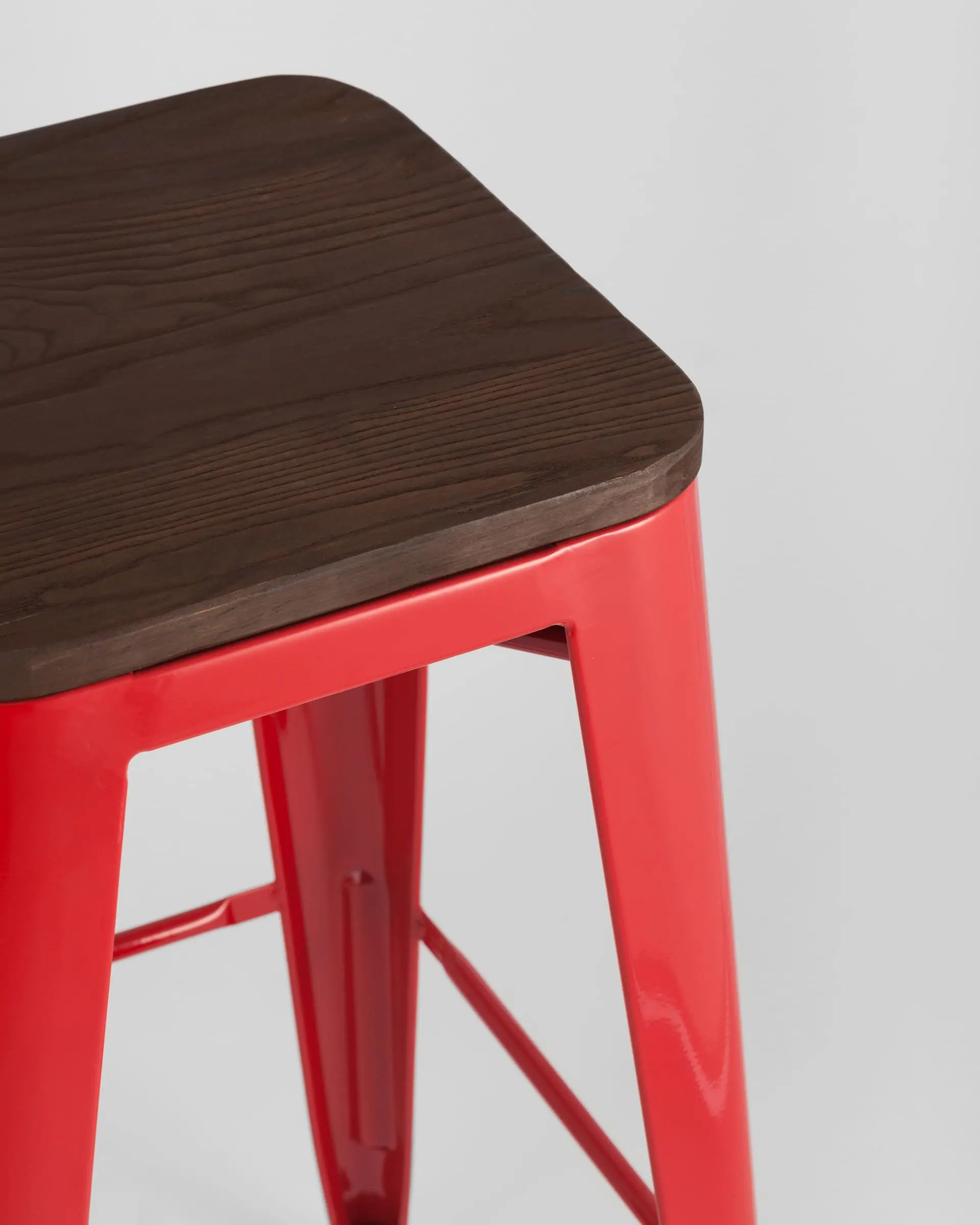 Табурет барный TOLIX WOOD красный глянцевый 4 шт
