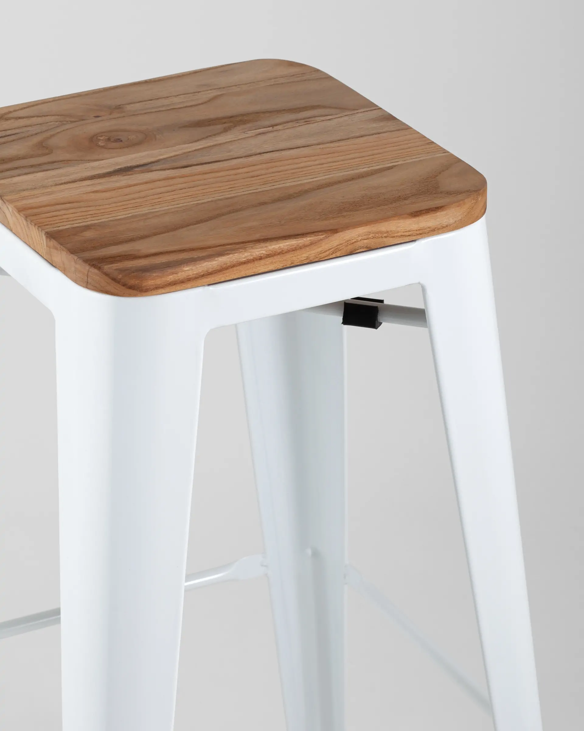 Табурет барный TOLIX WOOD белый глянцевый 2 шт