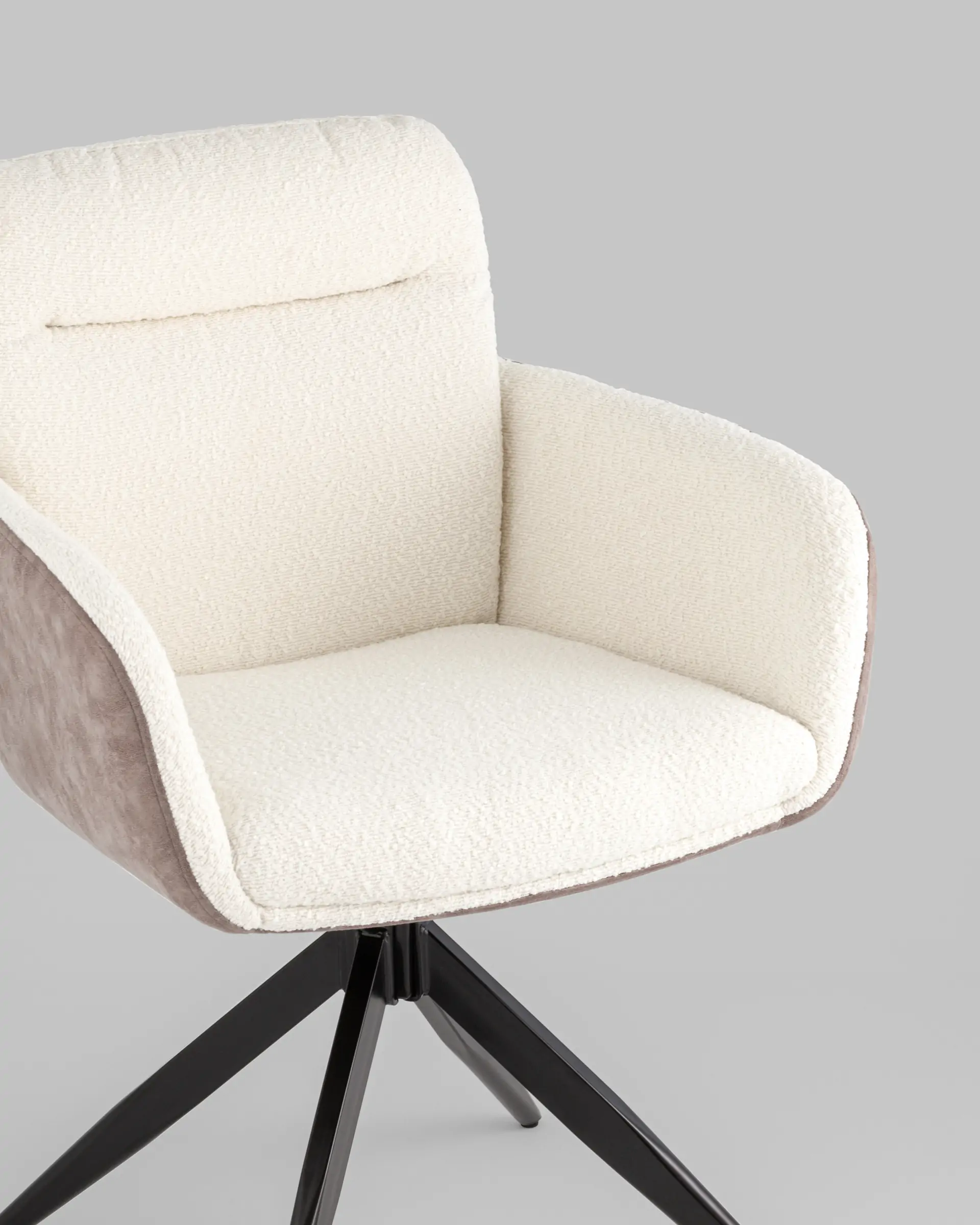 Стул обеденный Waldo молочный c бежевой экокожей