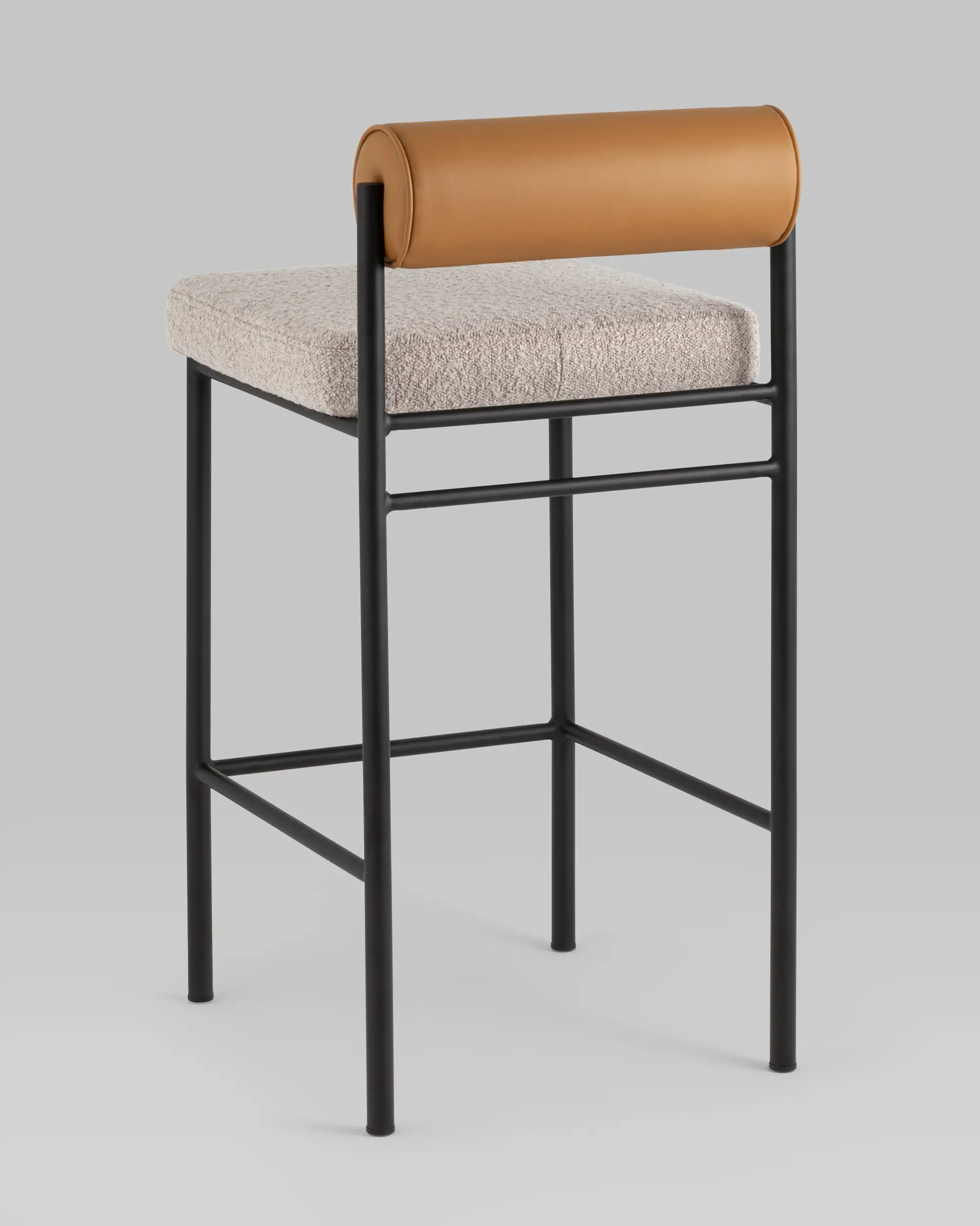 Стул полубарный Балла бежевый на металлических ножках