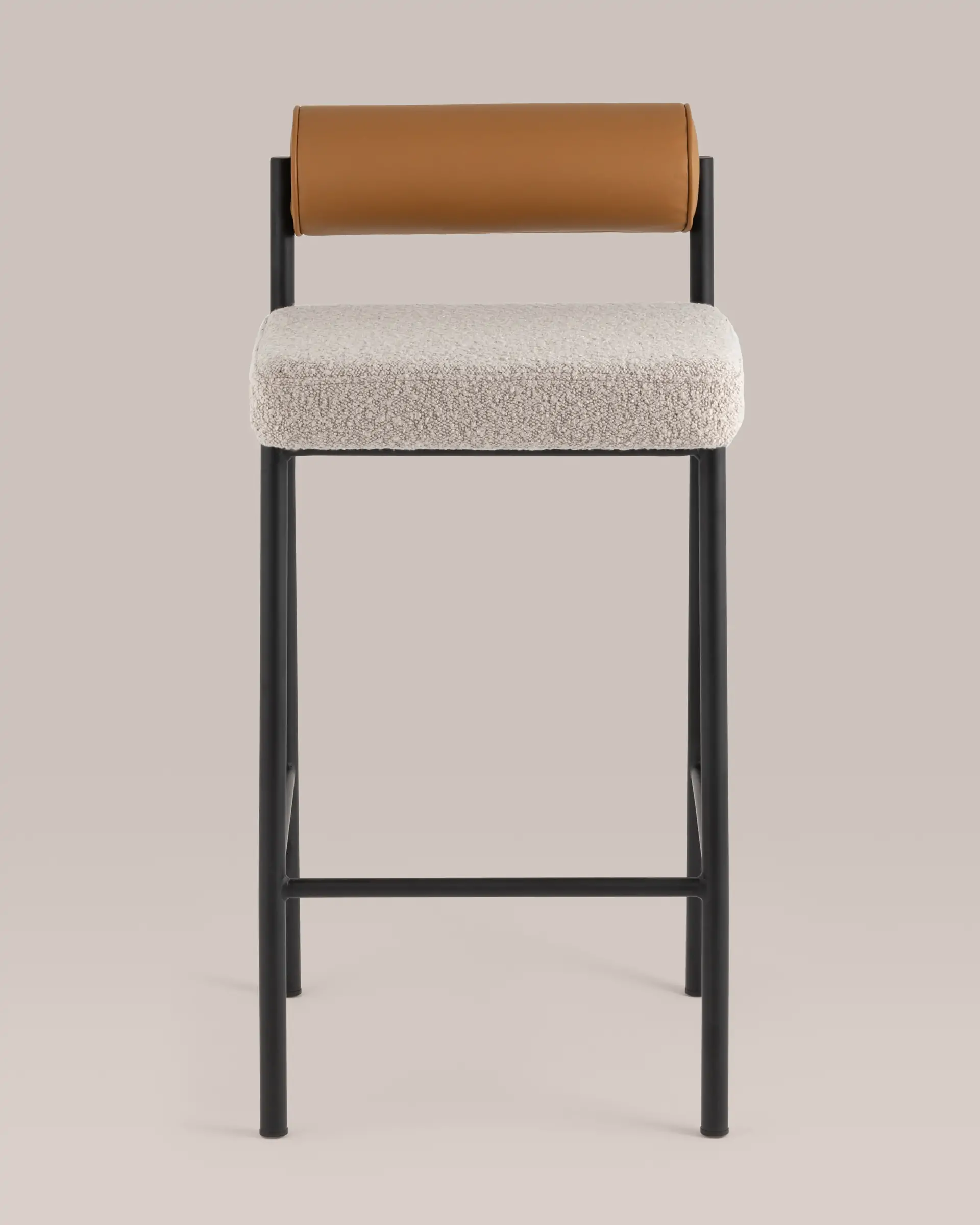 Стул полубарный Балла бежевый на металлических ножках