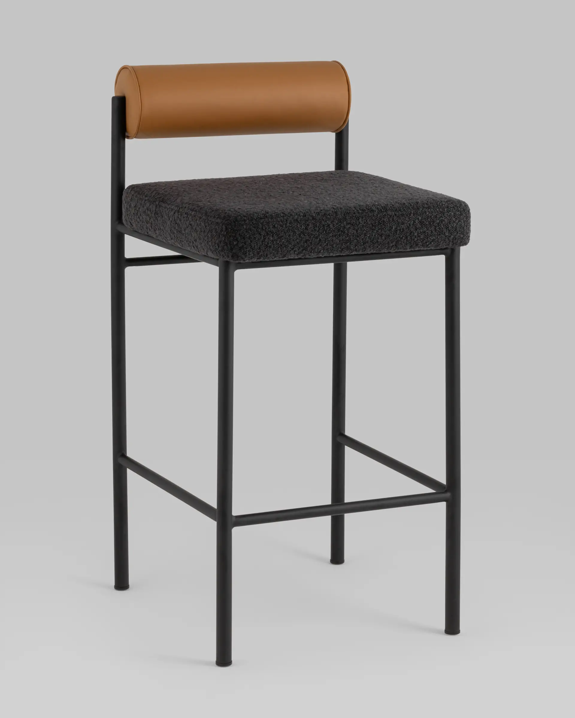 Стул полубарный Балла темно-серый на металлических ножках