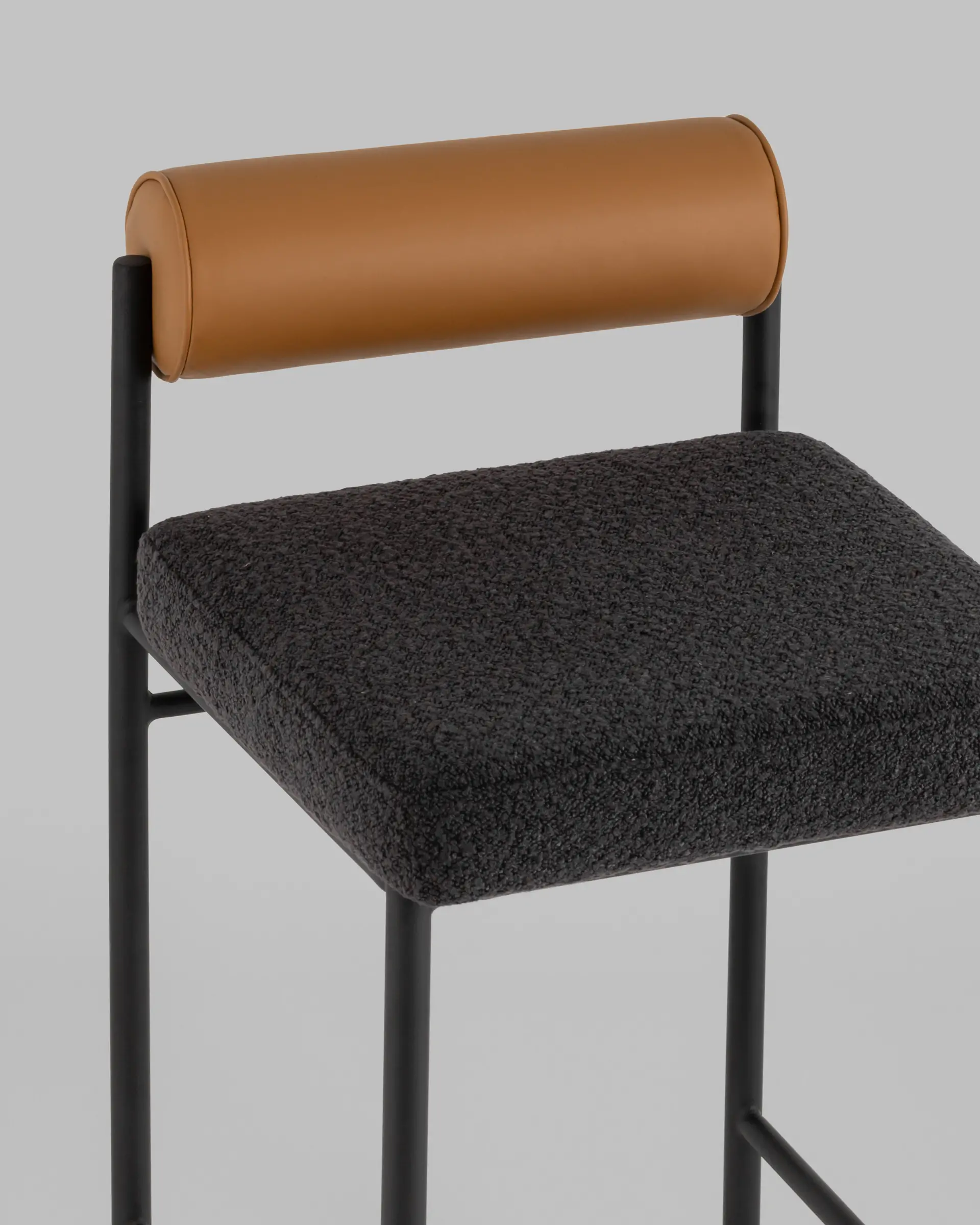 Стул полубарный Балла темно-серый на металлических ножках