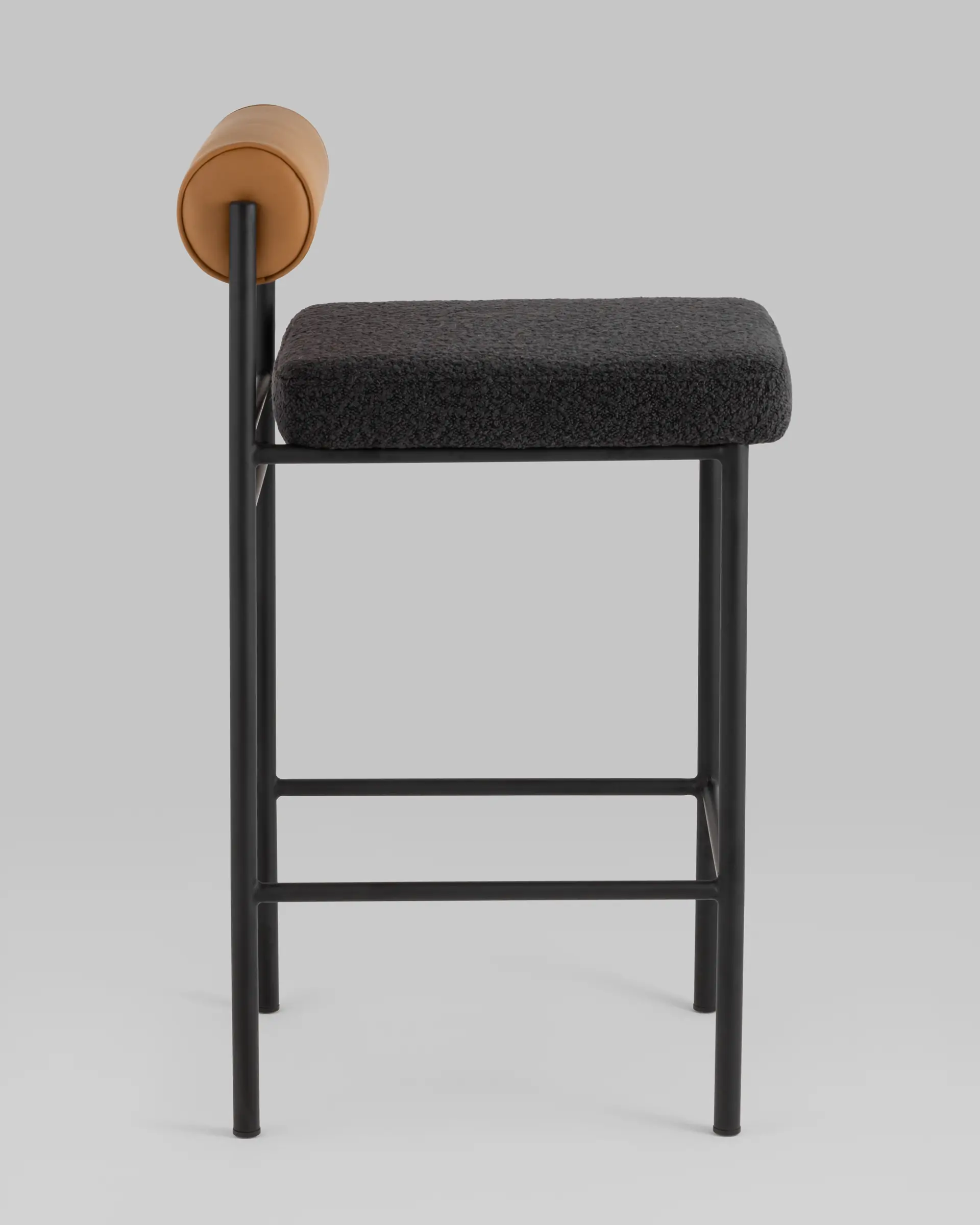 Стул полубарный Балла темно-серый на металлических ножках