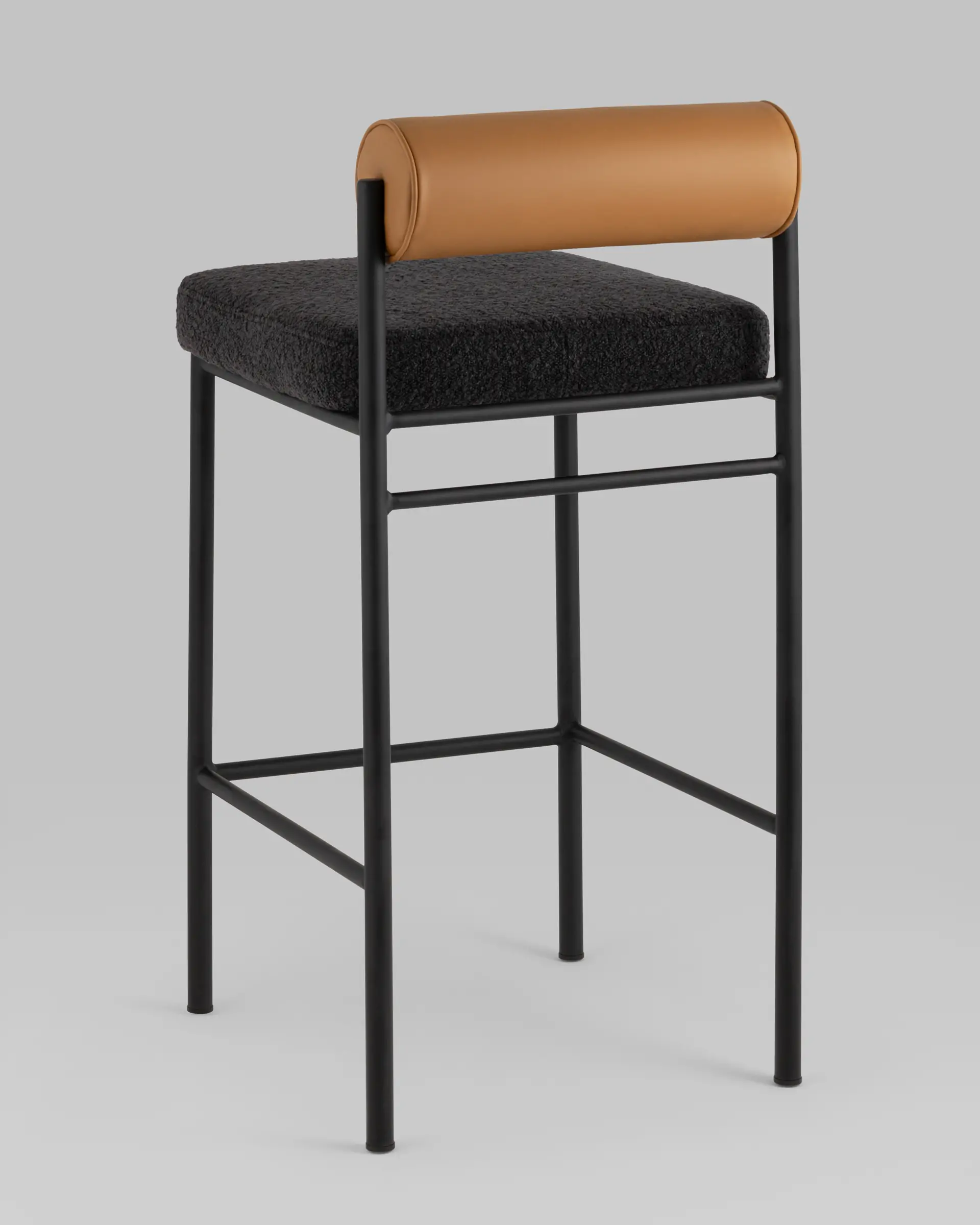 Стул полубарный Балла темно-серый на металлических ножках