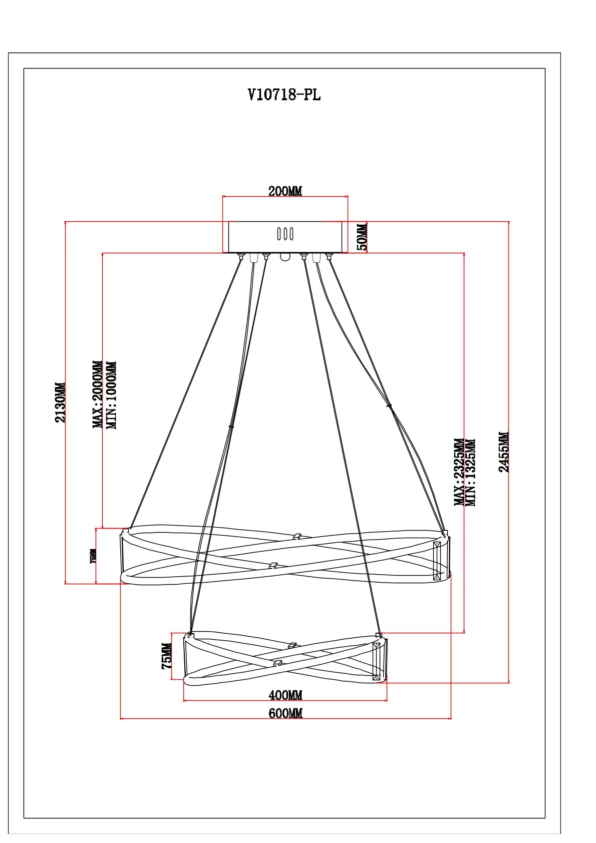 Люстра подвесная светодиодная Moderli V10718-PL Asti