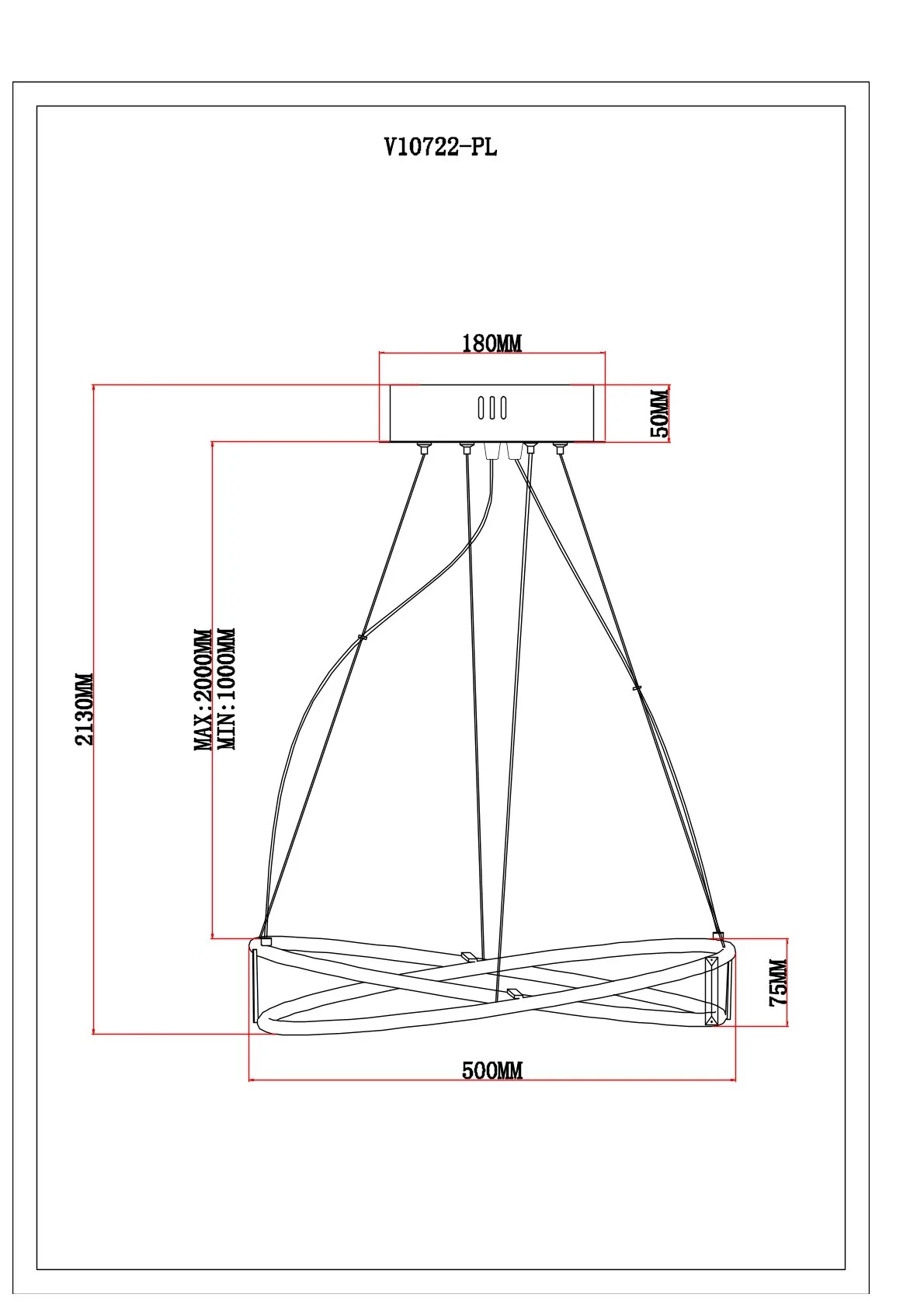 Люстра подвесная светодиодная Moderli V10722-PL Asti
