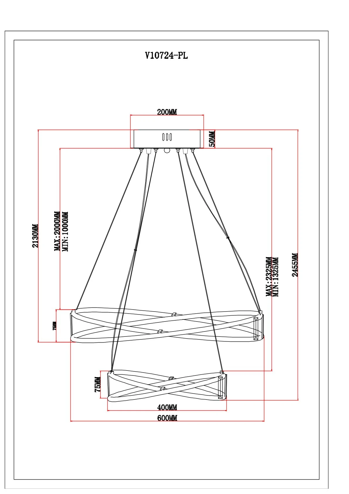 Люстра подвесная светодиодная Moderli V10724-PL Asti