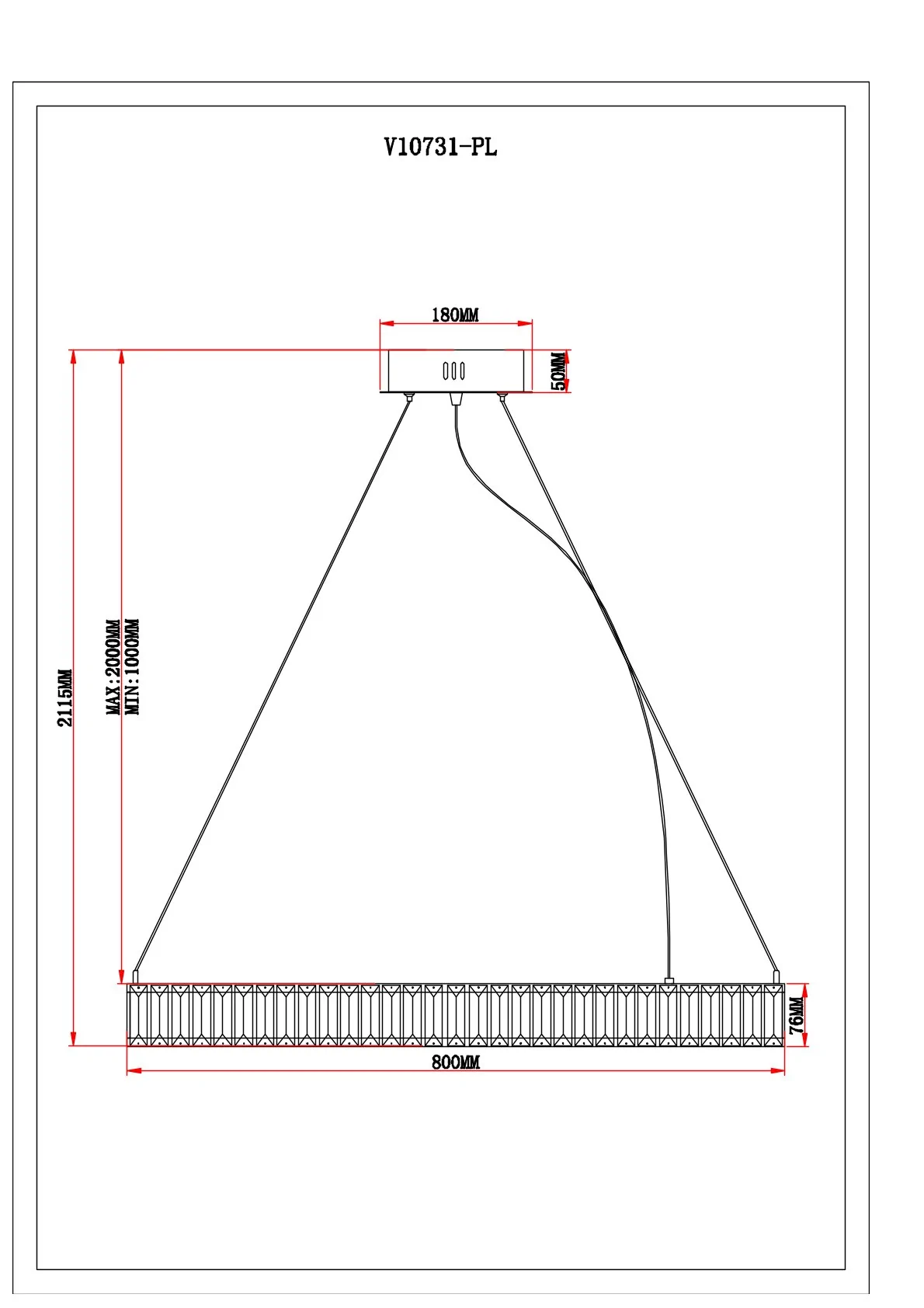 Люстра подвесная светодиодная Moderli V10731-PL Asti