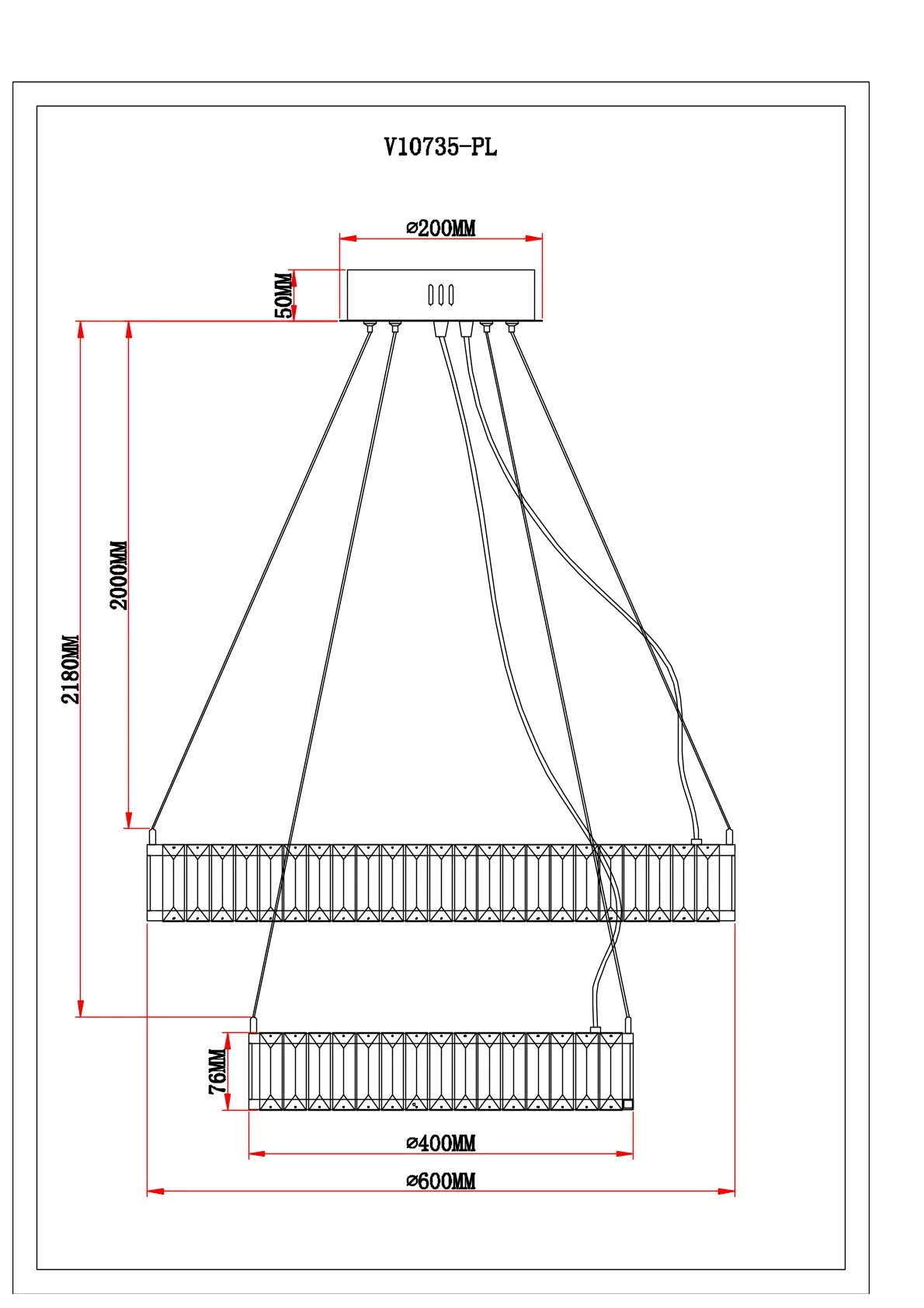 Люстра подвесная светодиодная Moderli V10735-PL Asti