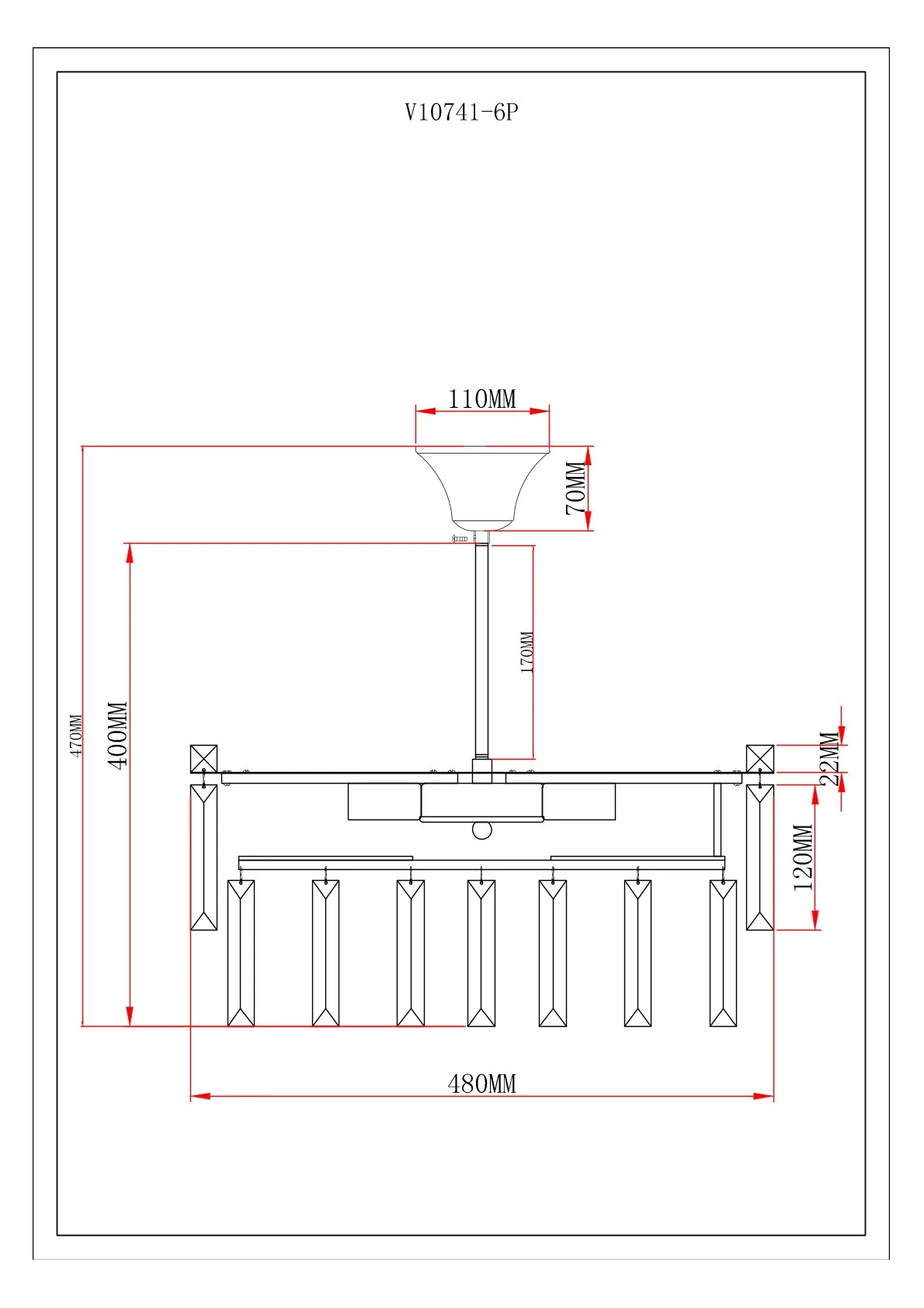 Люстра подвесная Moderli V10741-6P Crystal