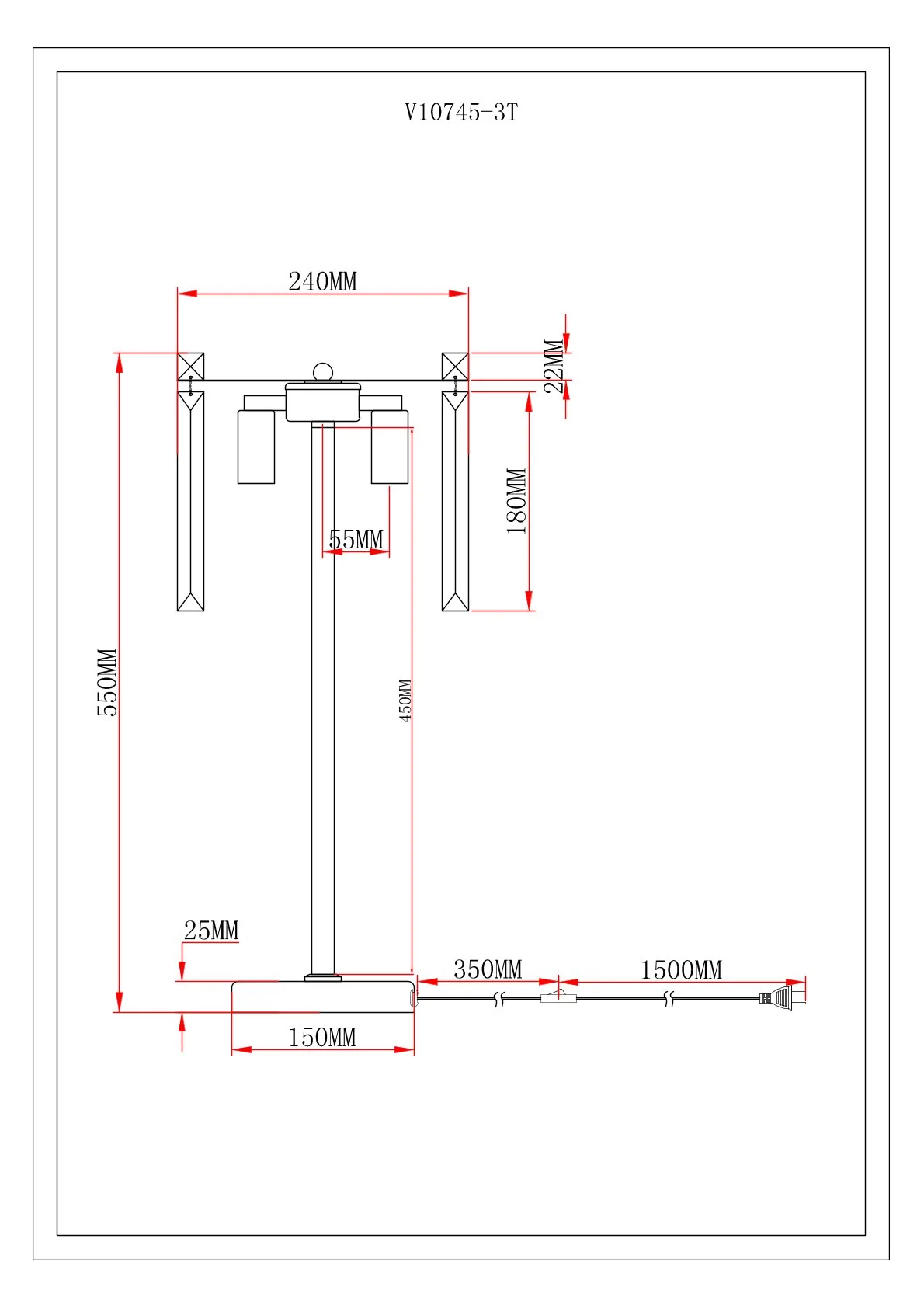 Лампа настольная Moderli V10745-3T Crystal
