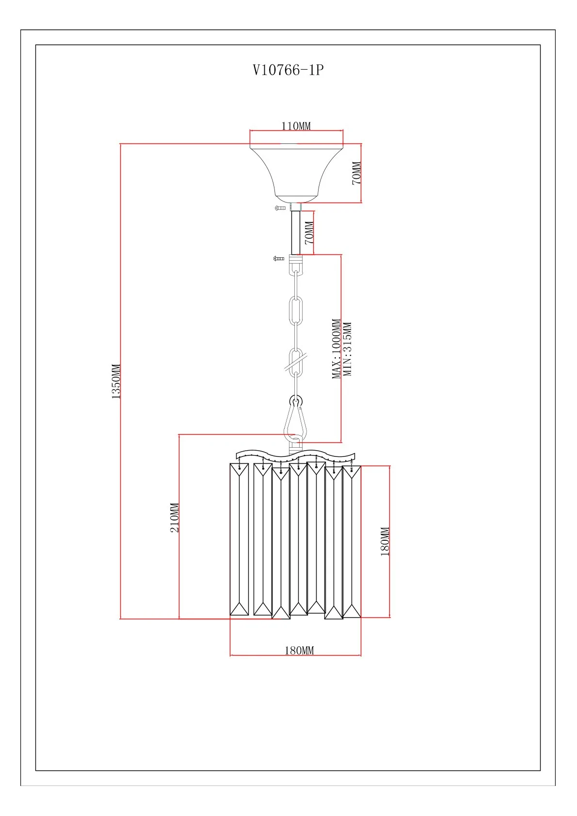 Светильник подвесной Moderli V10766-1P Wave