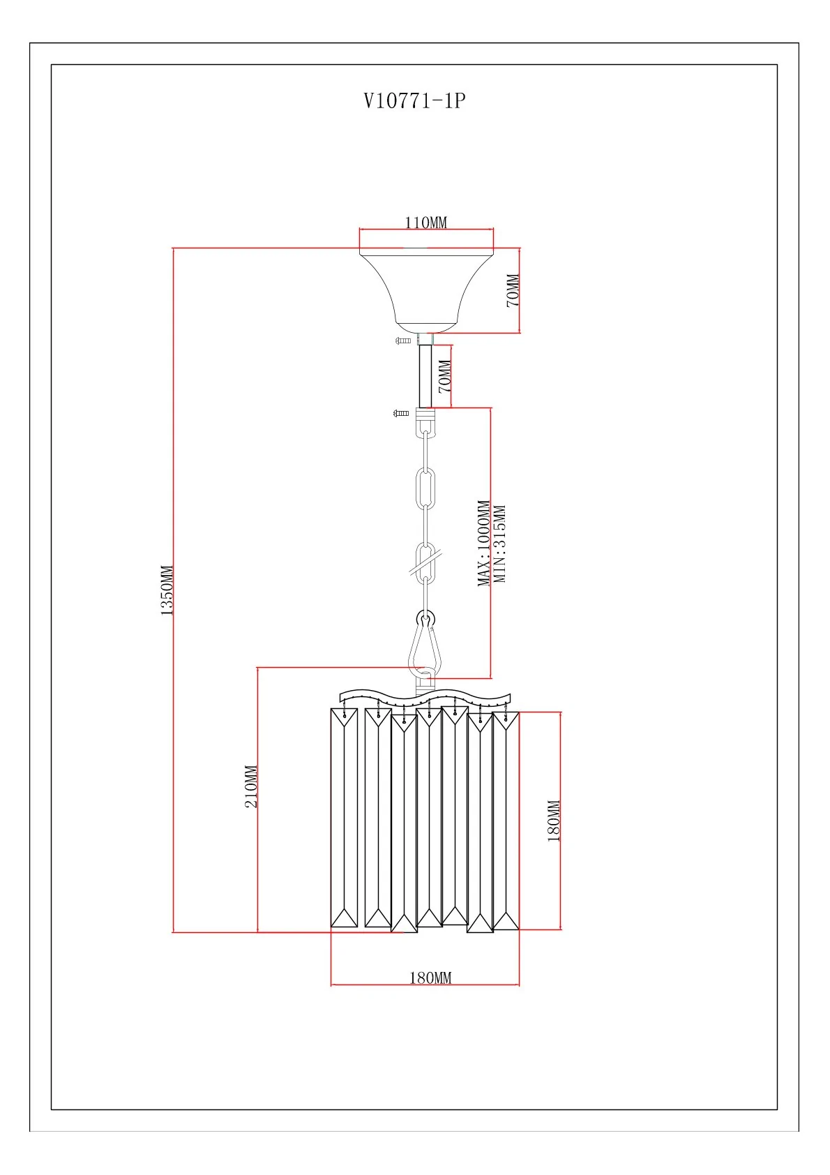 Светильник подвесной Moderli V10771-1P Wave