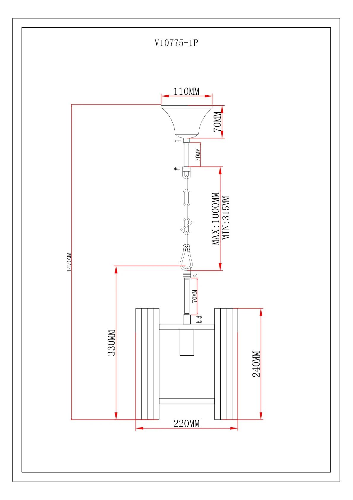 Светильник подвесной Moderli V10775-1P Monte