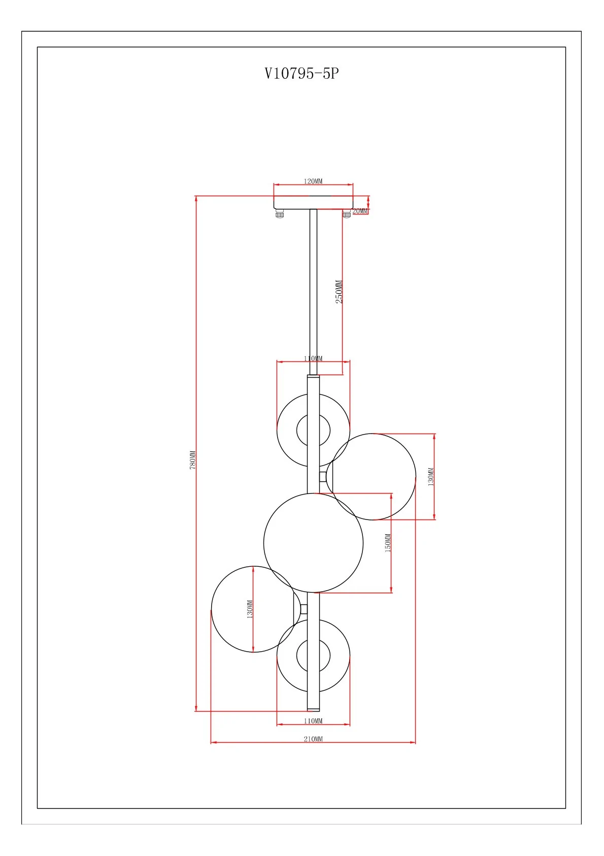 Светильник подвесной Moderli V10795-5P Renny