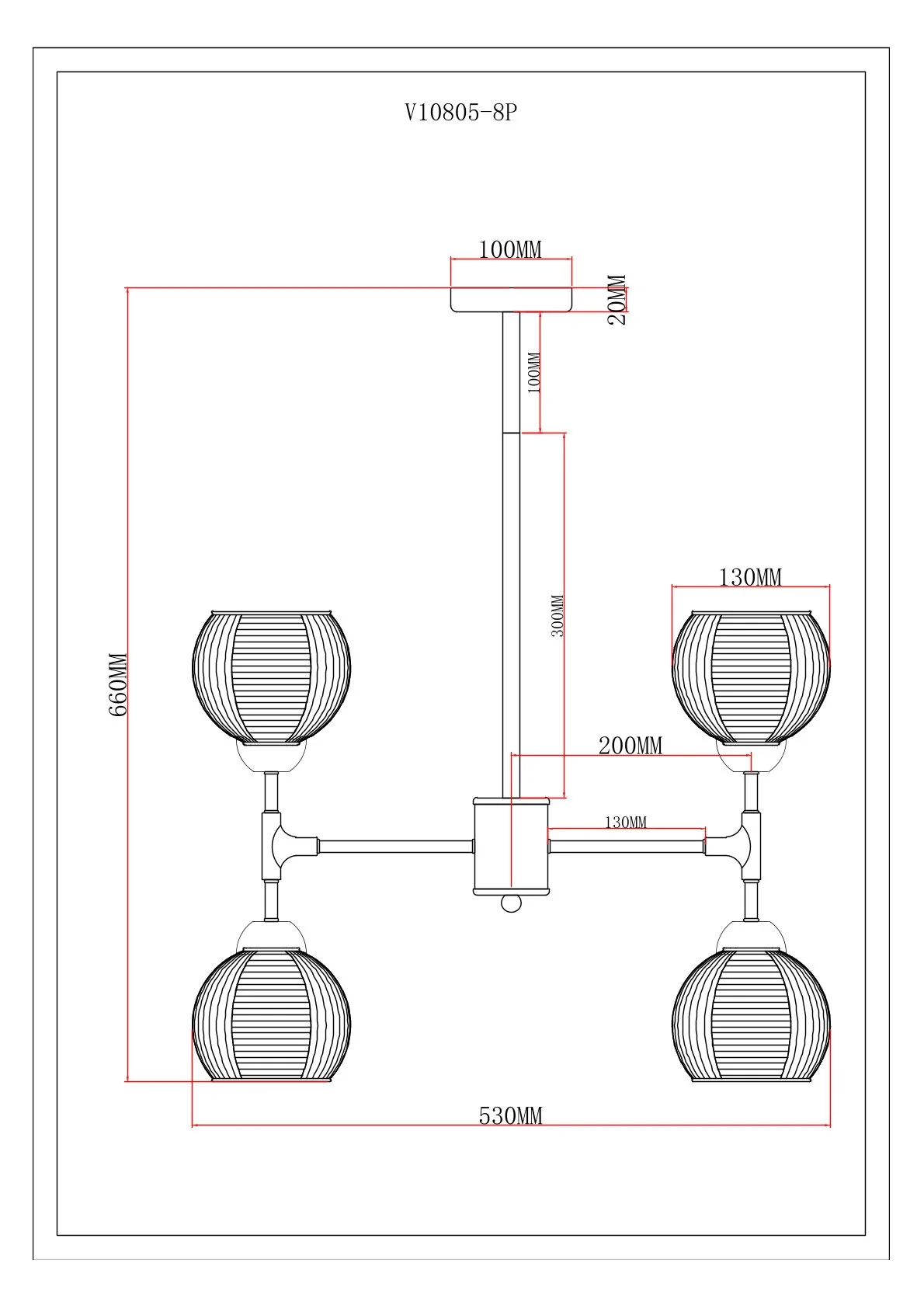 Светильник подвесной Moderli V10805-8P Arty