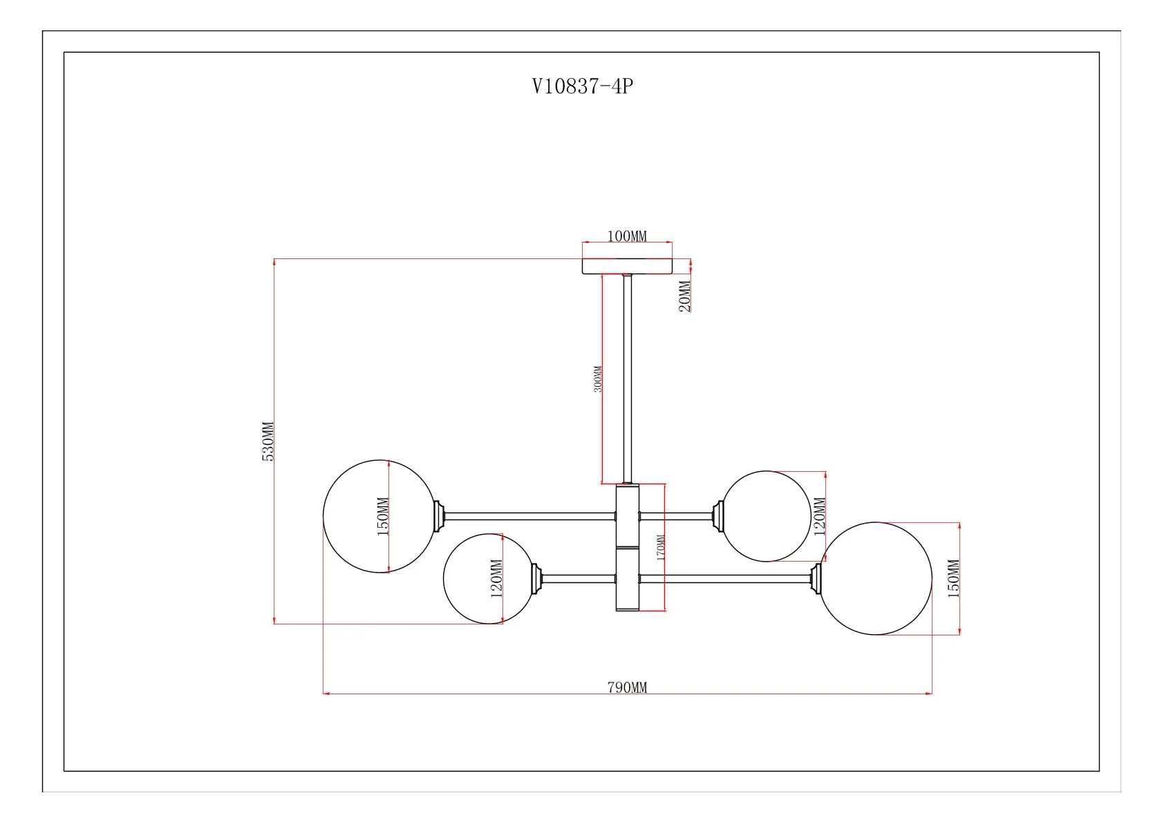 Светильник подвесной Moderli V10837-4P Molecule
