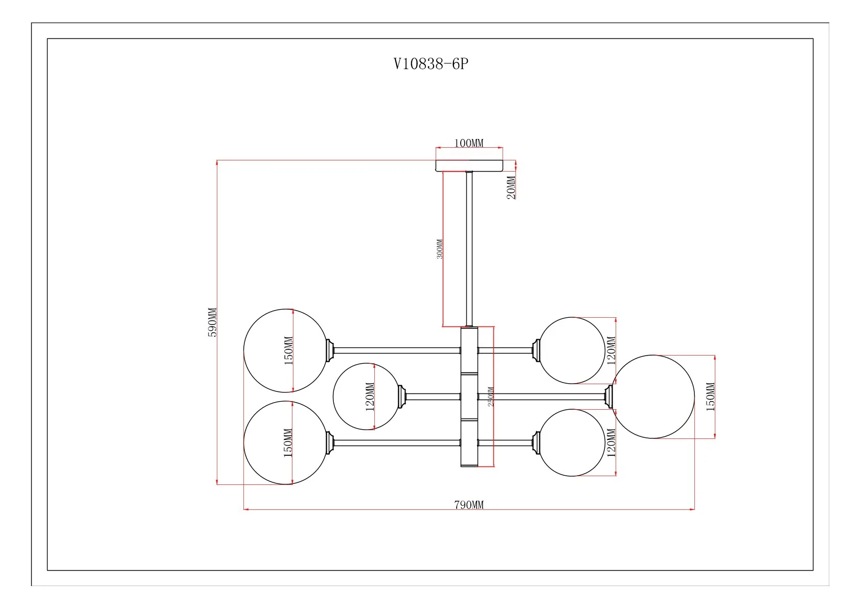 Светильник подвесной Moderli V10838-6P Molecule
