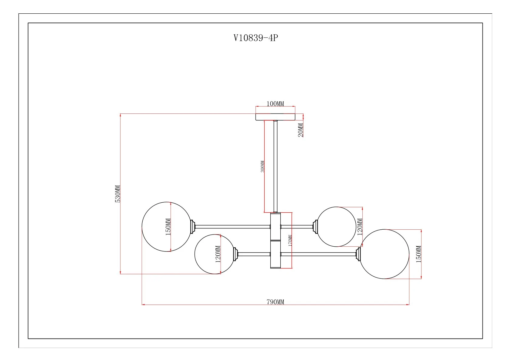 Светильник подвесной Moderli V10839-4P Molecule