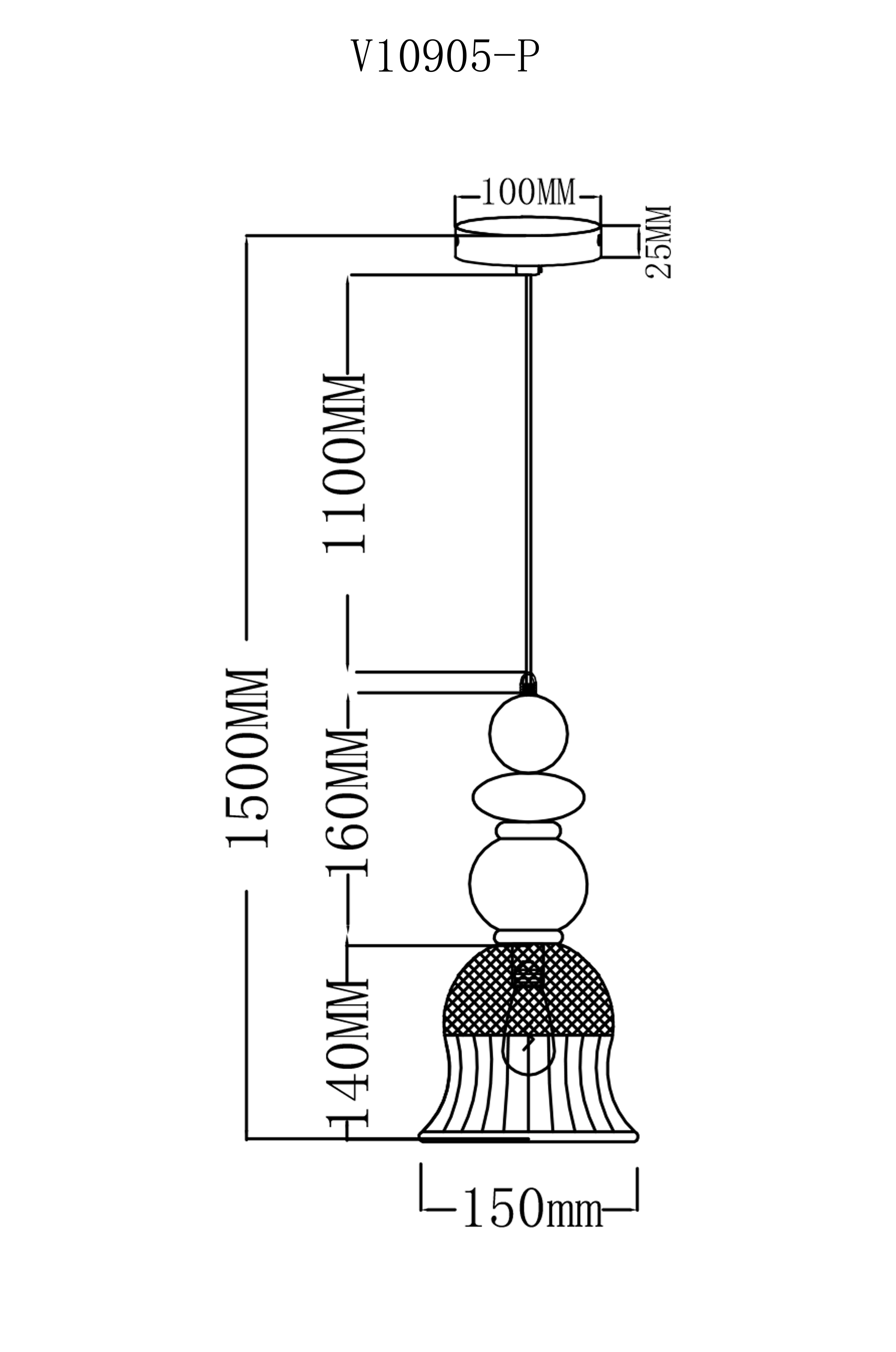 Светильник подвесной Moderli V10905-P Glassy