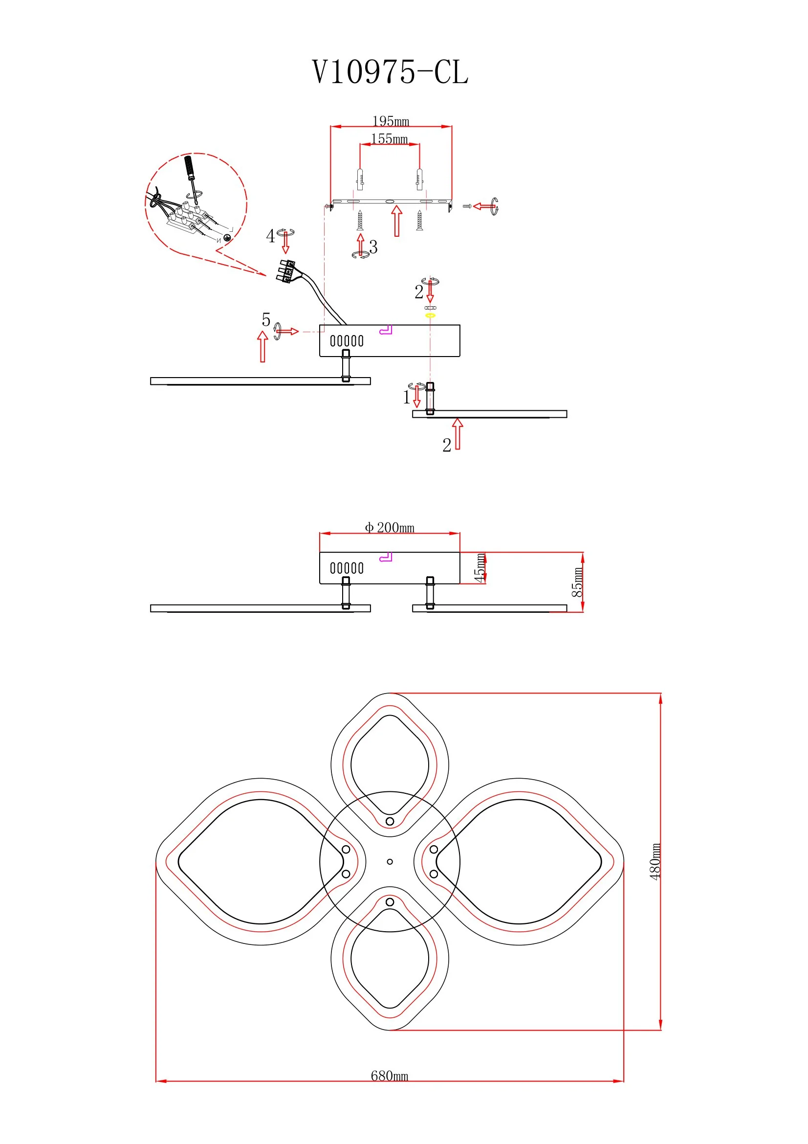 Светильник потолочный светодиодный Moderli V10975-CL Magnolia