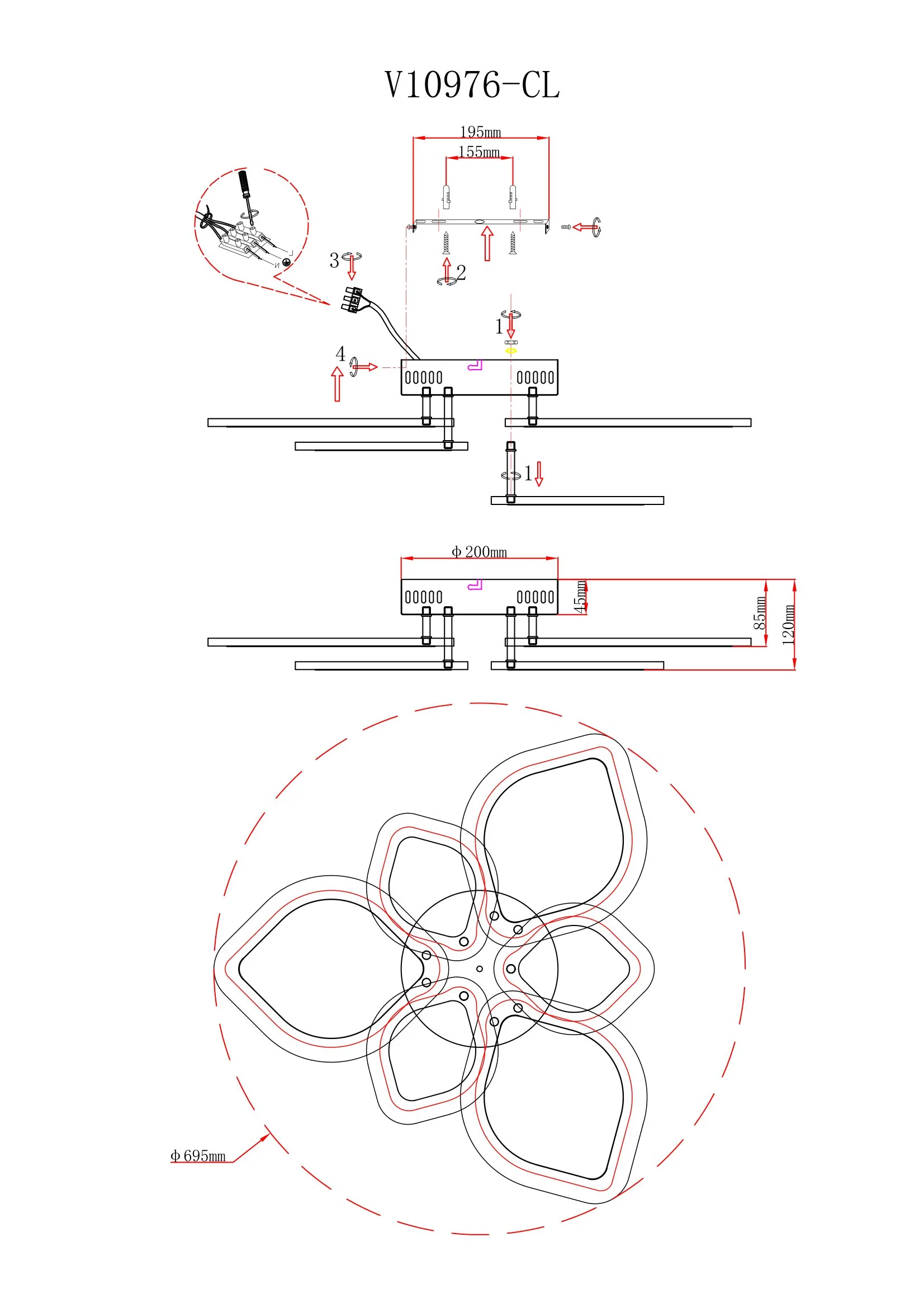 Светильник потолочный светодиодный Moderli V10976-CL Magnolia