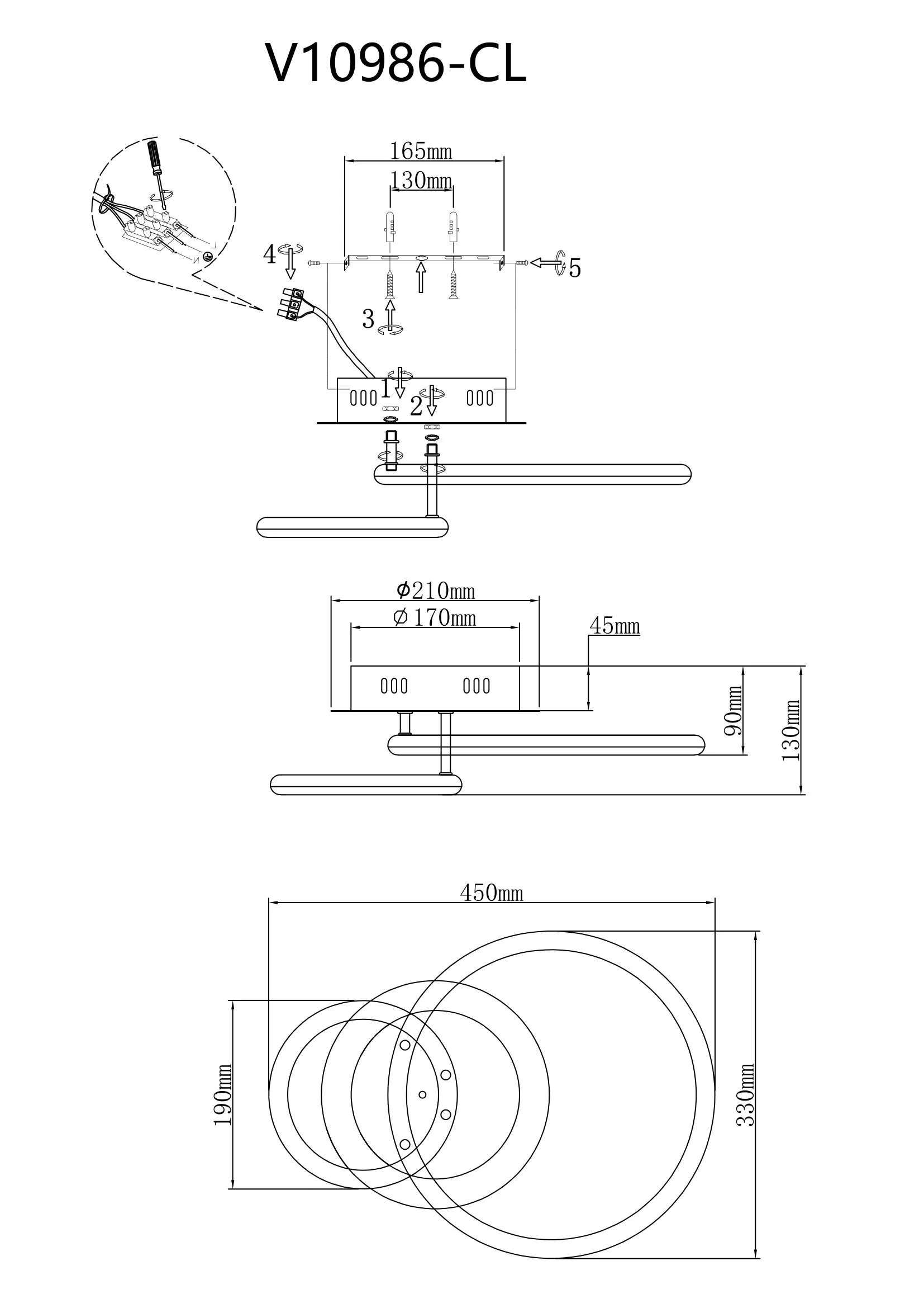 Светильник потолочный светодиодный Moderli V10986-CL Lighty