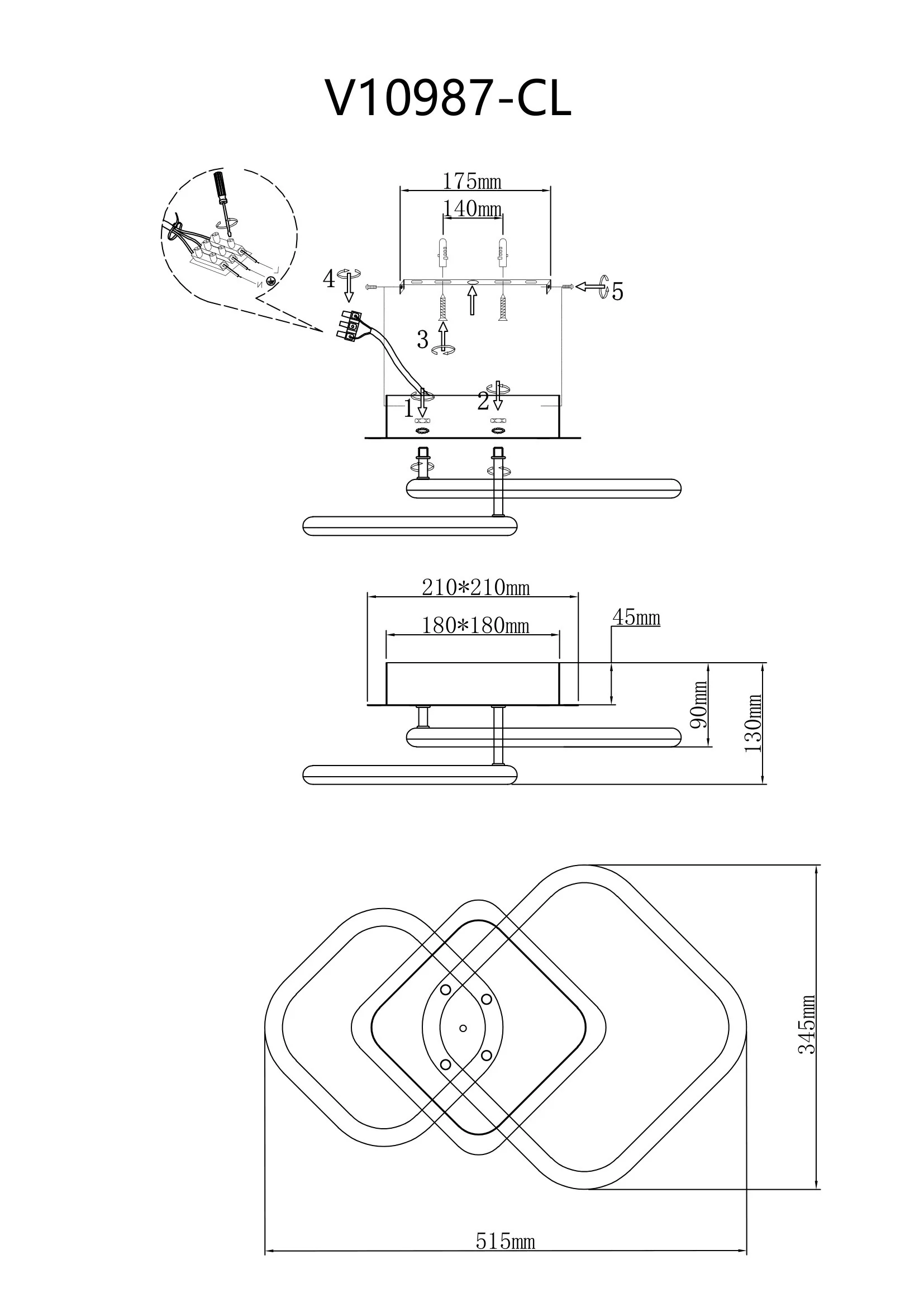 Светильник потолочный светодиодный Moderli V10987-CL Lighty