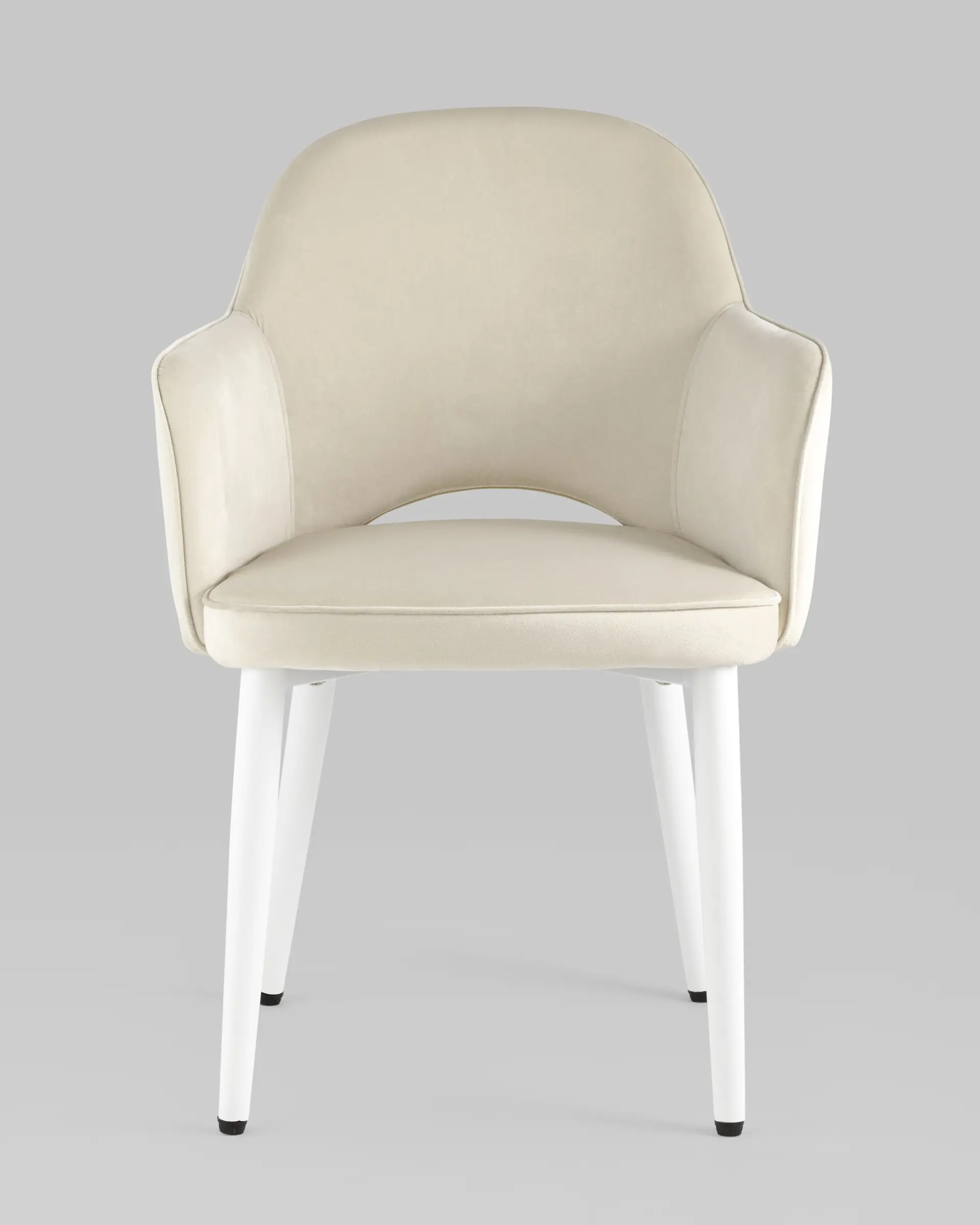 Стул Венера велюр кремовый ножки белые 2 шт