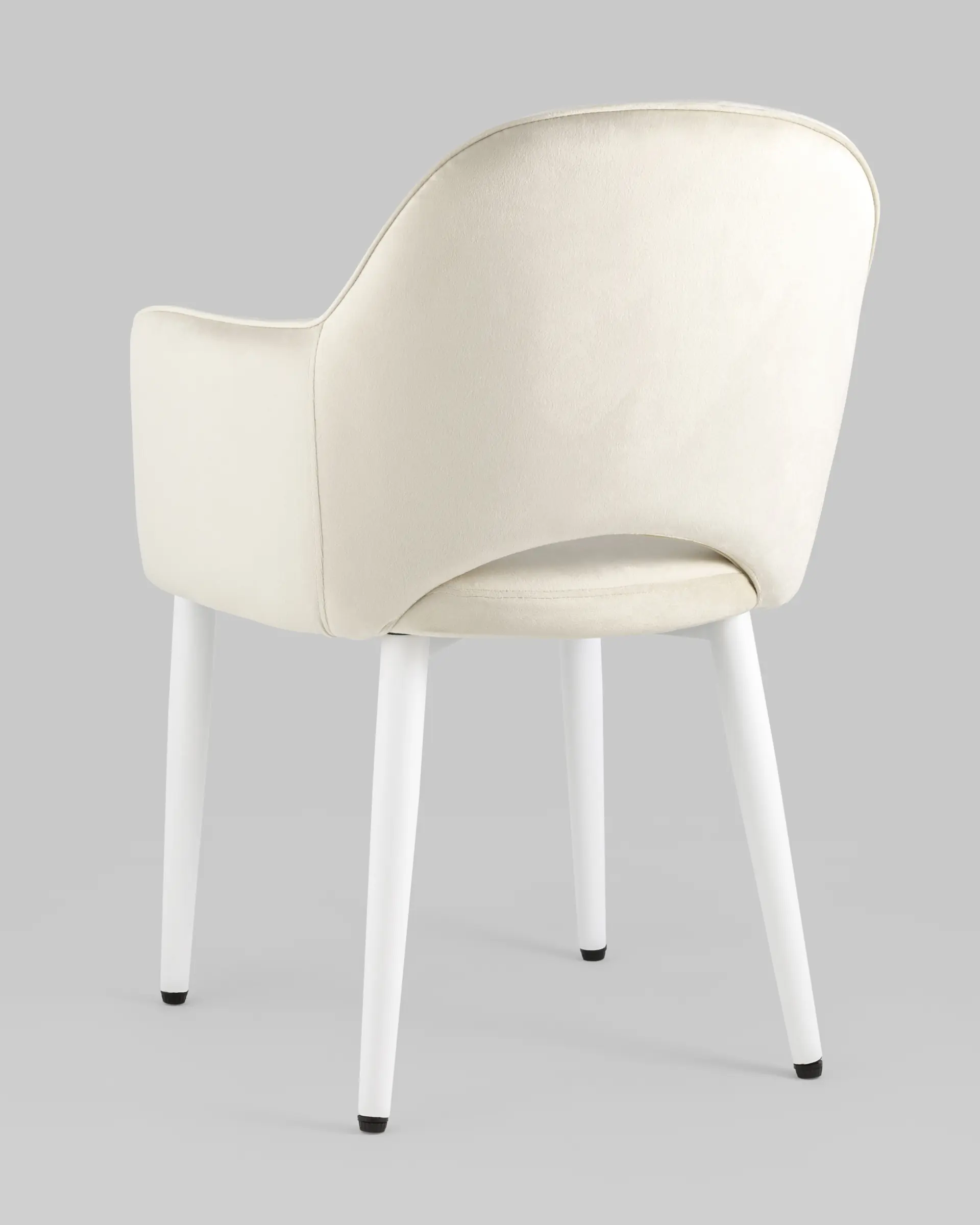 Стул Венера велюр кремовый ножки белые 2 шт