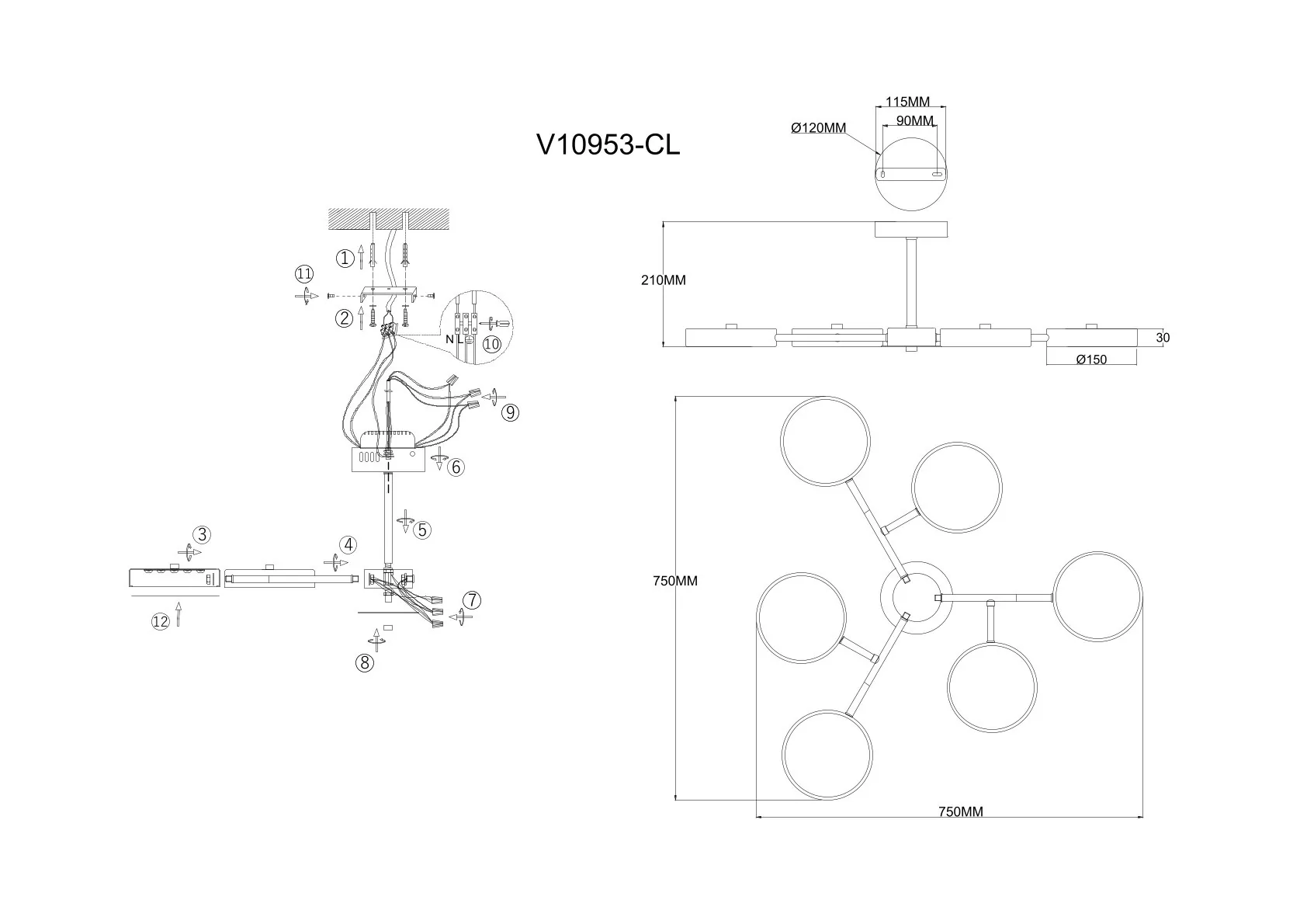 Светильник потолочный светодиодный Moderli V10953-CL Scandi