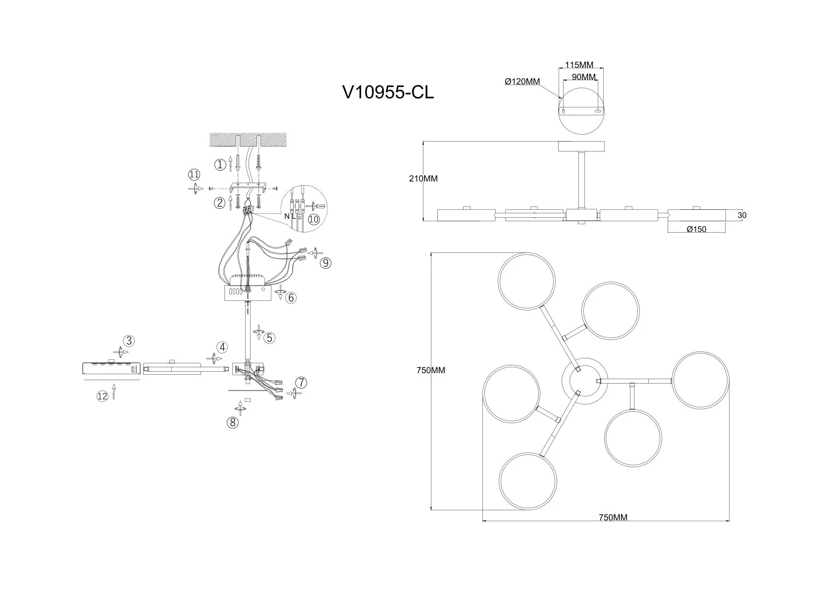 Светильник потолочный светодиодный Moderli V10955-CL Scandi