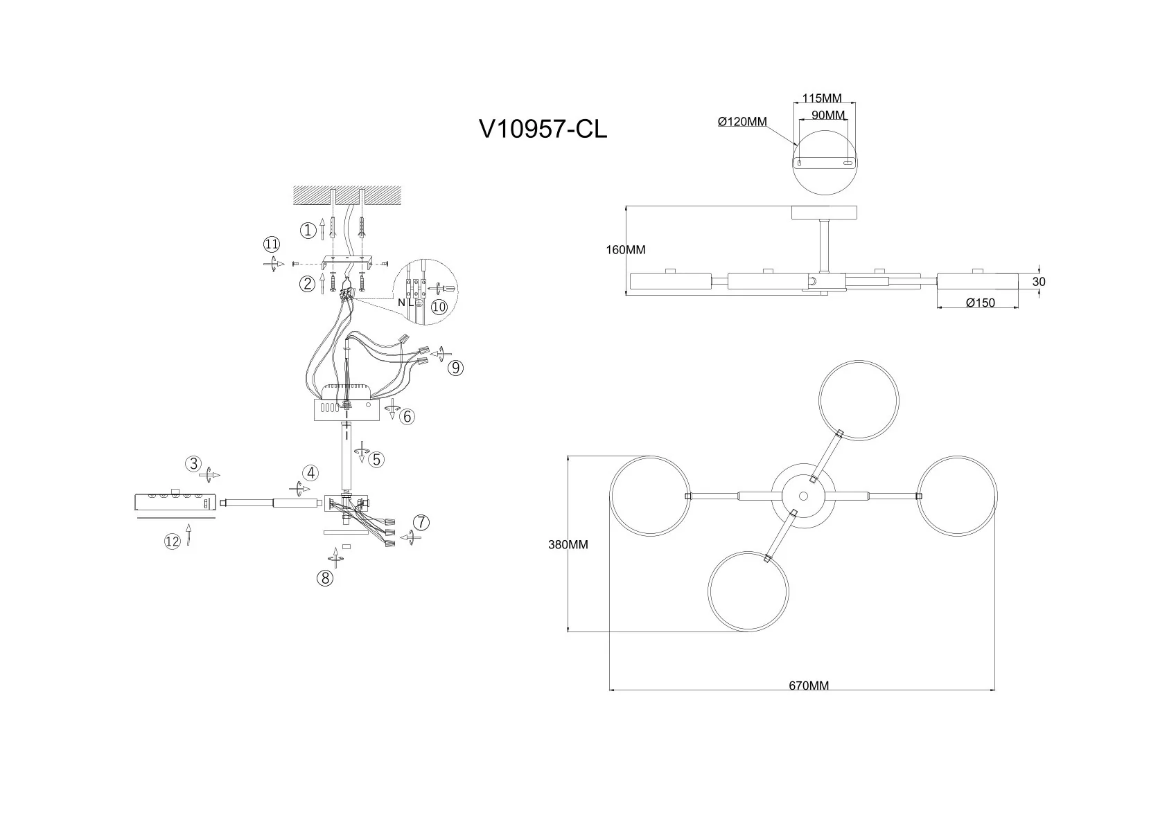 Светильник потолочный светодиодный Moderli V10958-CL Scandi