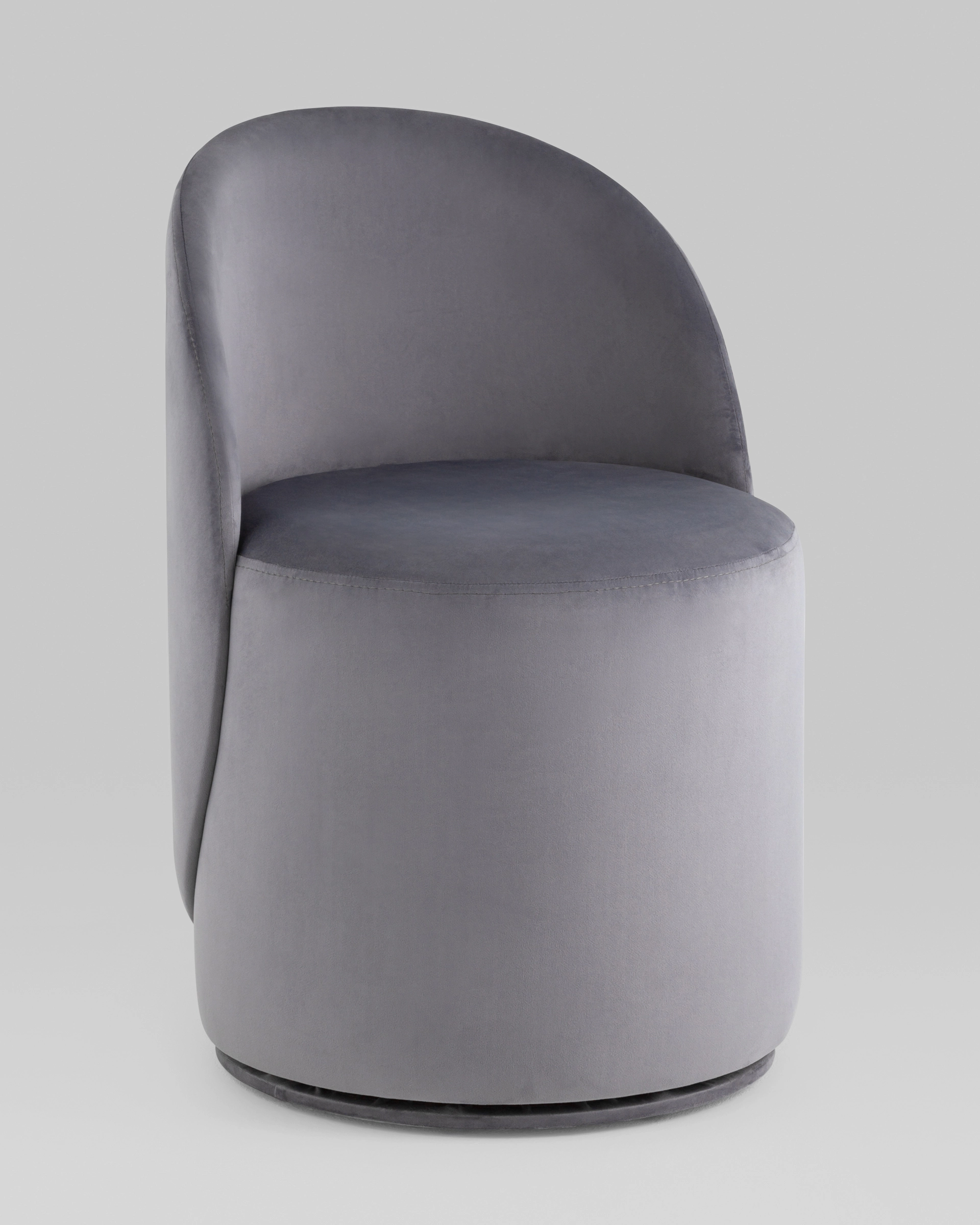 Пуф Loreen со спинкой вращающийся велюр серый