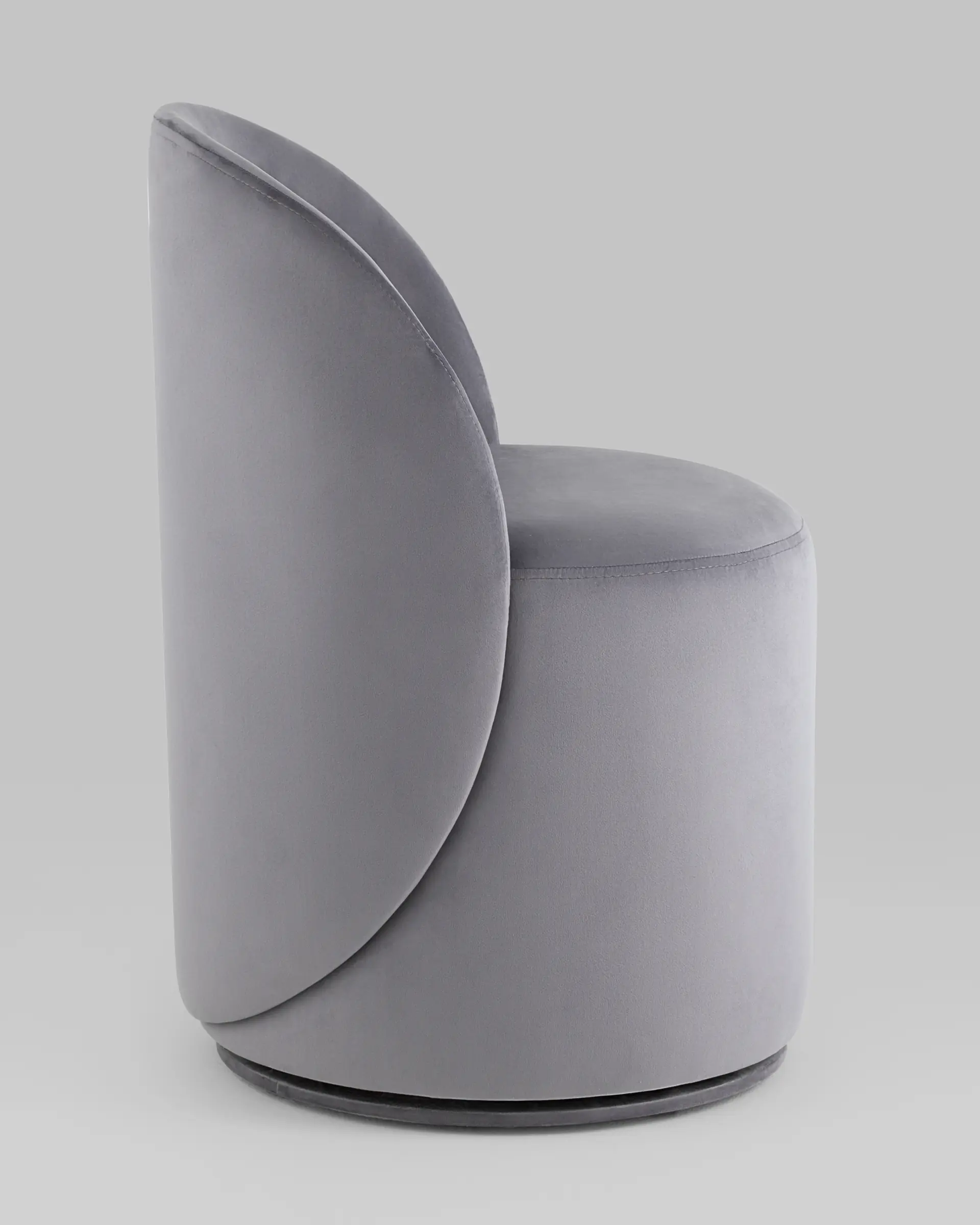 Пуф Loreen со спинкой вращающийся велюр серый