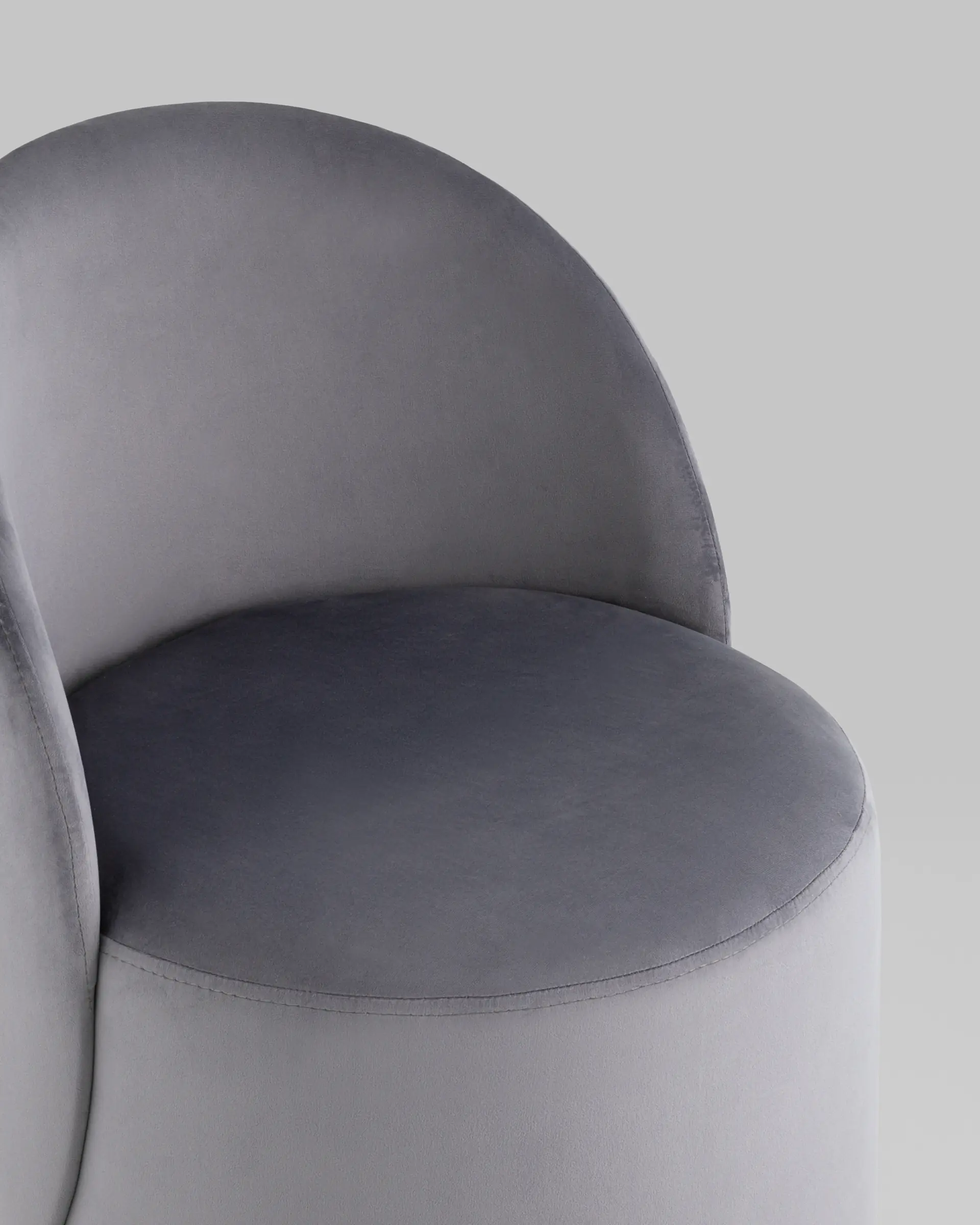 Пуф Loreen со спинкой вращающийся велюр серый