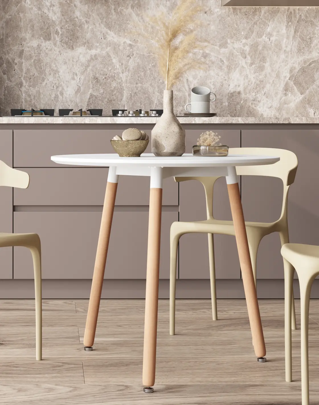 Стол круглый DST NEW D=80 белый