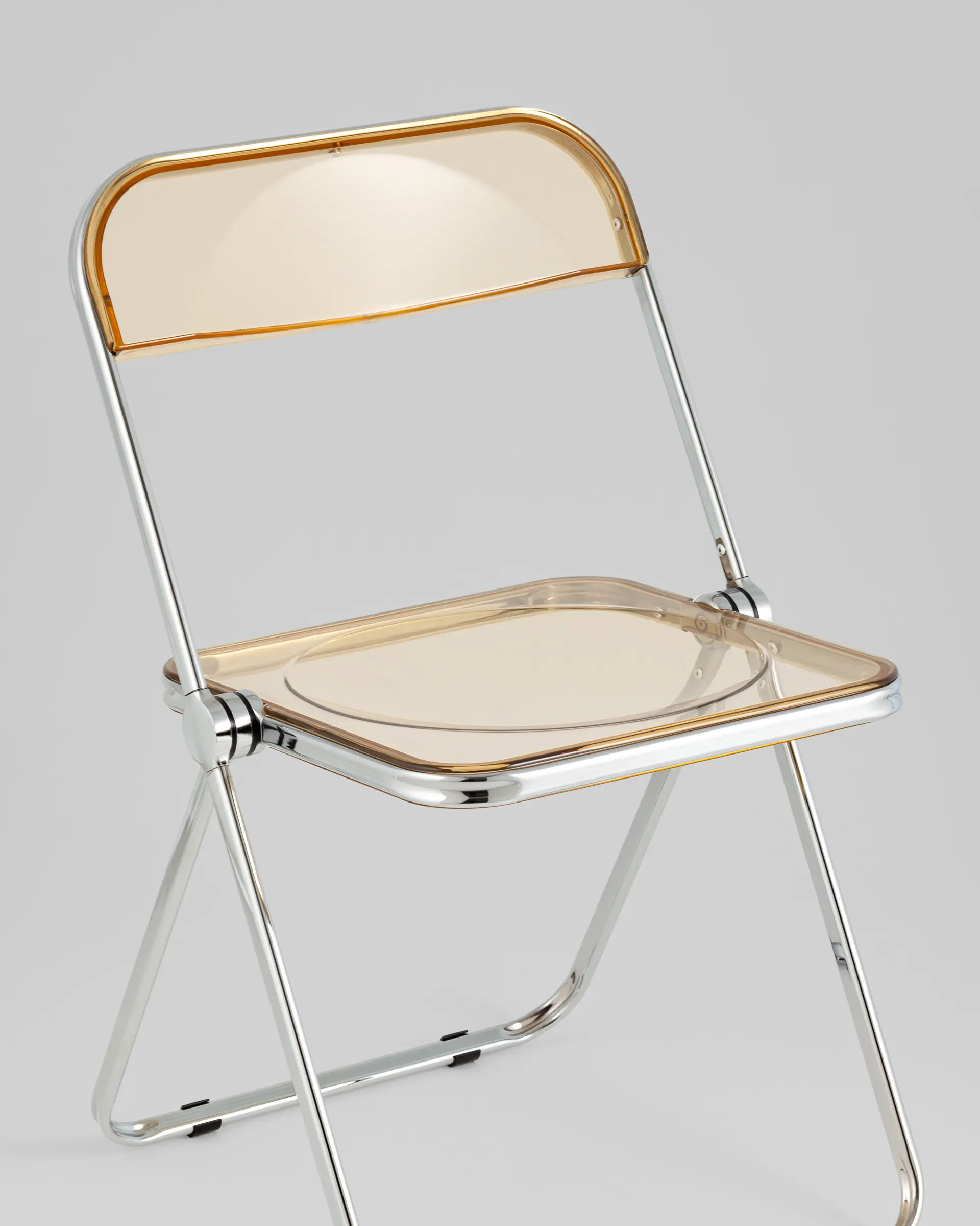Стул Fold Amber складной янтарный прозрачный пластиковый