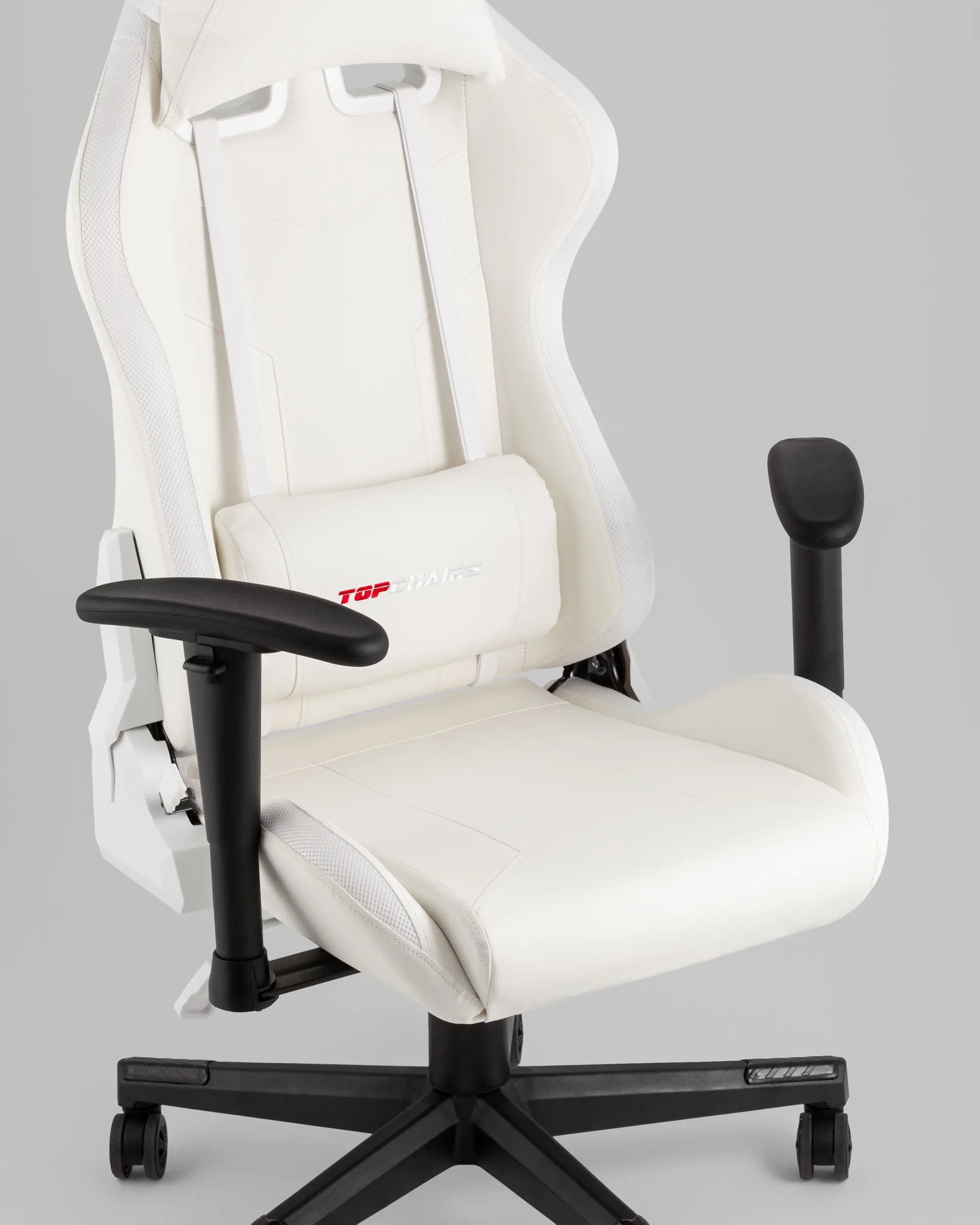 Кресло спортивное с подсветкой TopChairs GMM-080 белый на черной базе