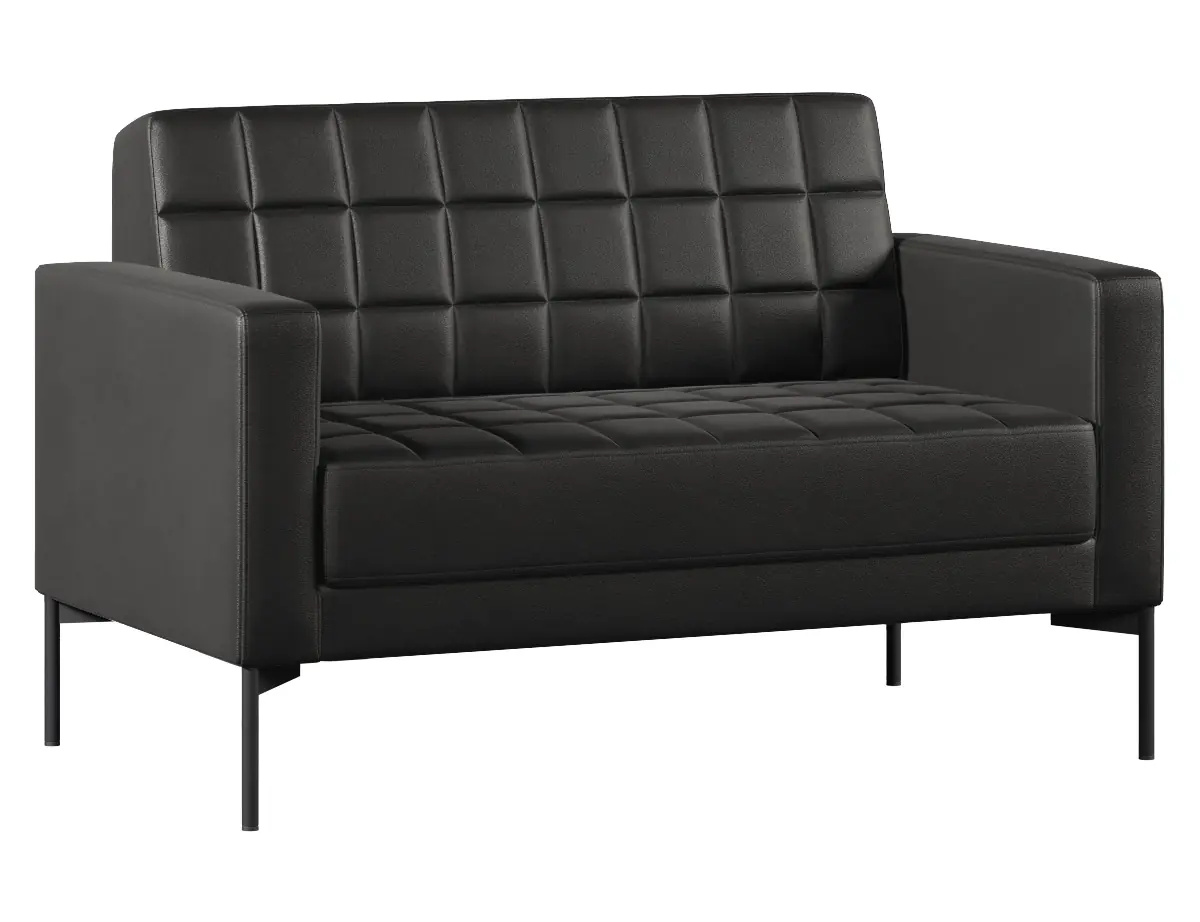 Диван с подлокотниками двухместный Shoko экокожа черная
