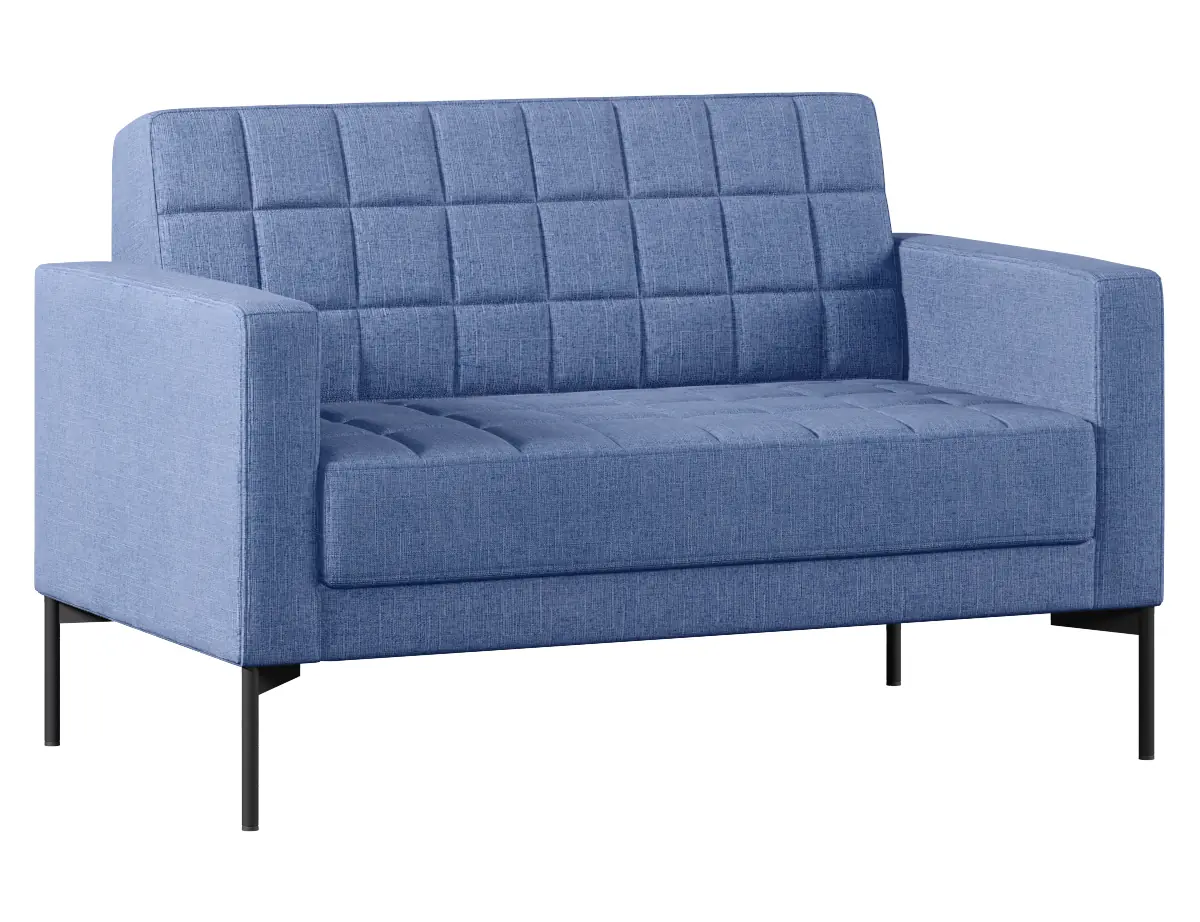 Диван с подлокотниками двухместный Shoko рогожка синяя