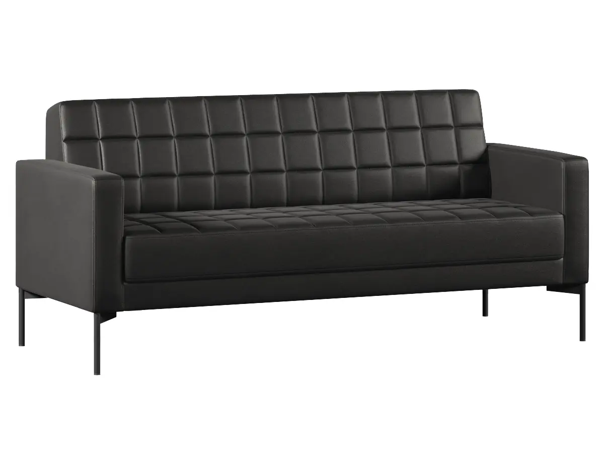 Диван с подлокотниками трехместный Shoko экокожа черная