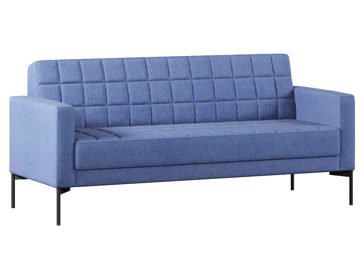 Диван с подлокотниками трехместный Shoko рогожка синяя