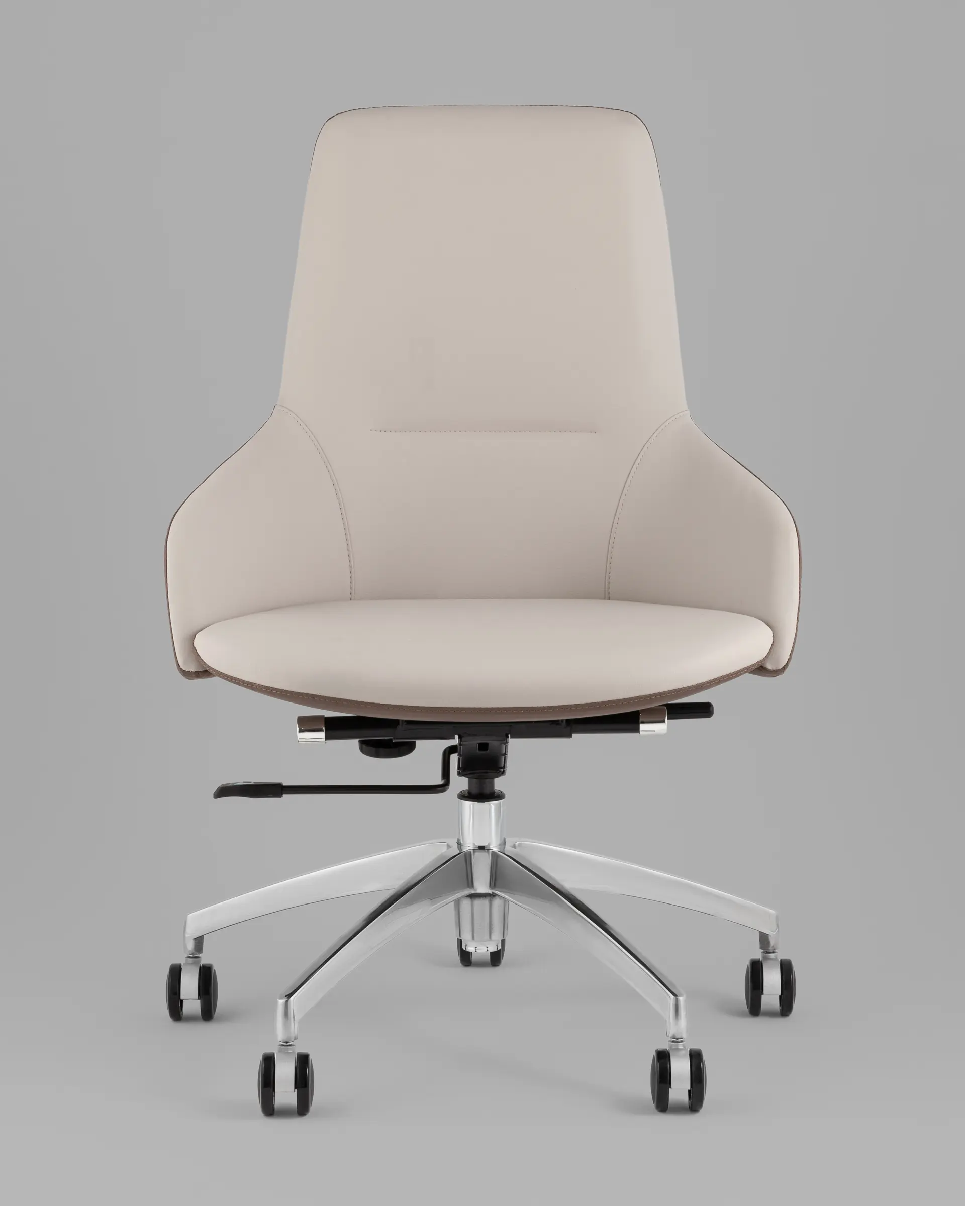 Кресло офисное TopChairs Soulo светло-серый, коричневый