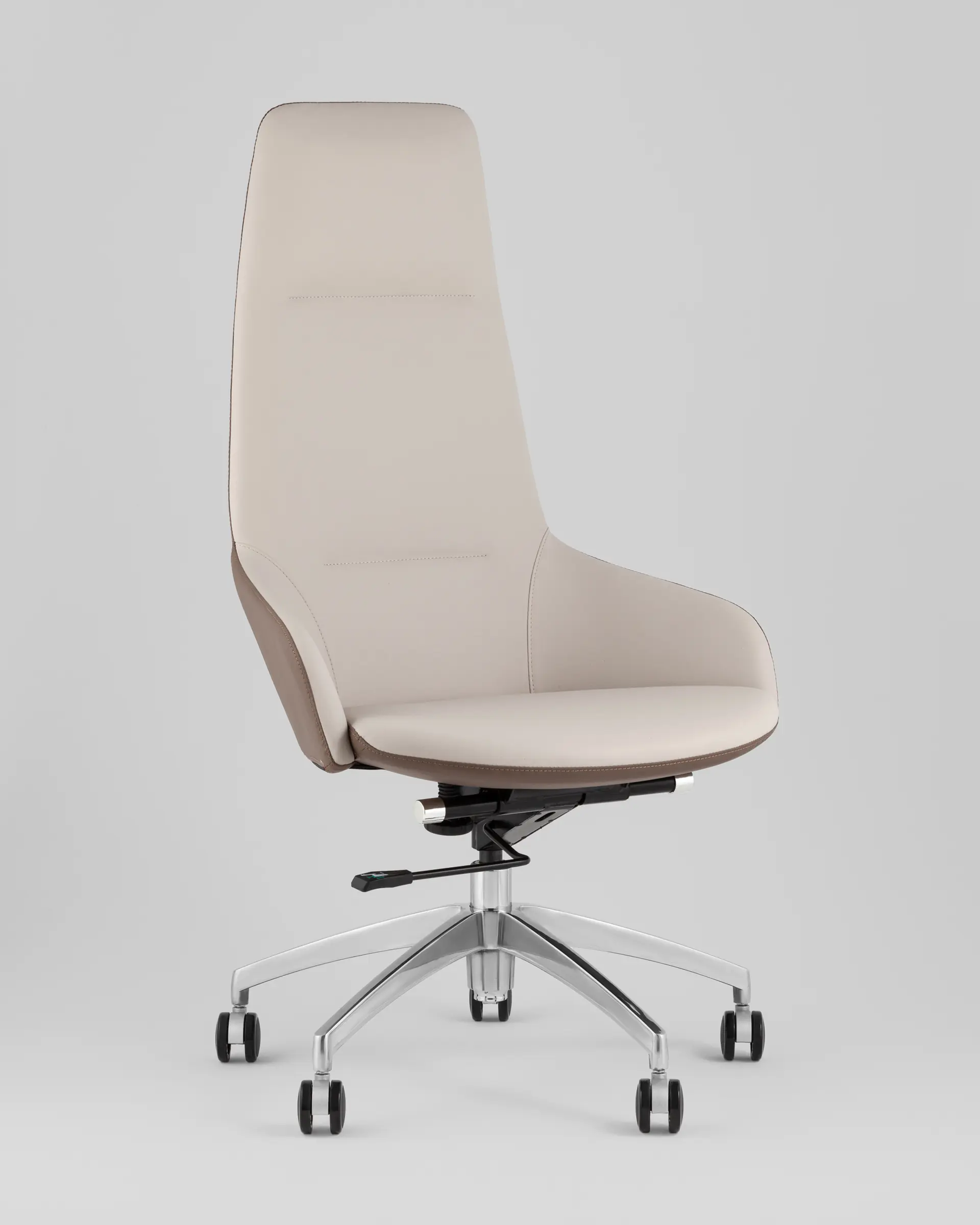 Кресло руководителя TopChairs Soulo светло-серый, коричневый