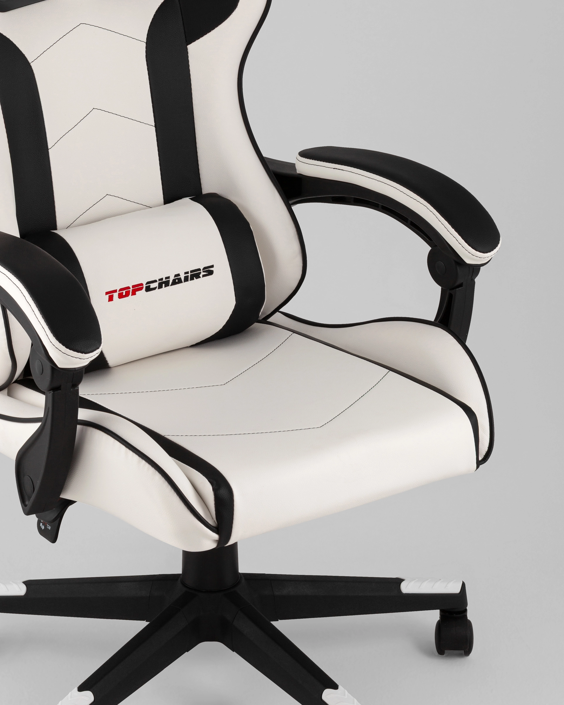 Кресло спортивное TopChairs Shadow бело-черный